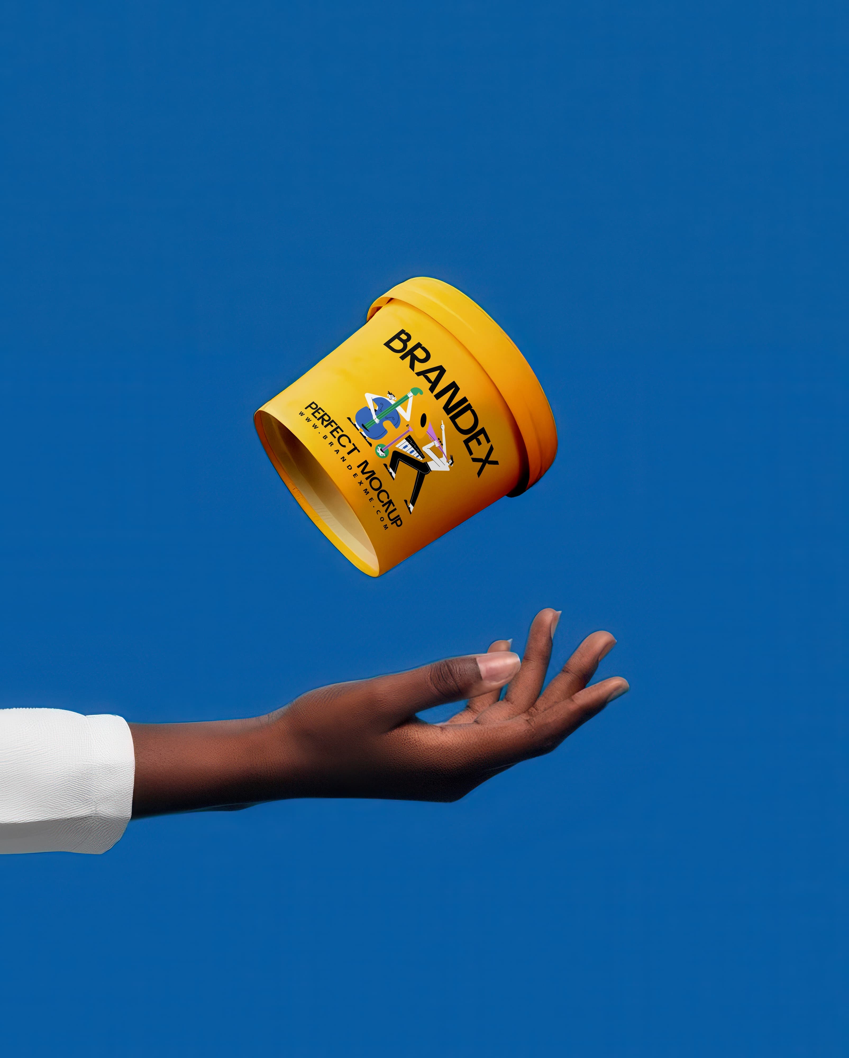 Floating yellow tub mockup
