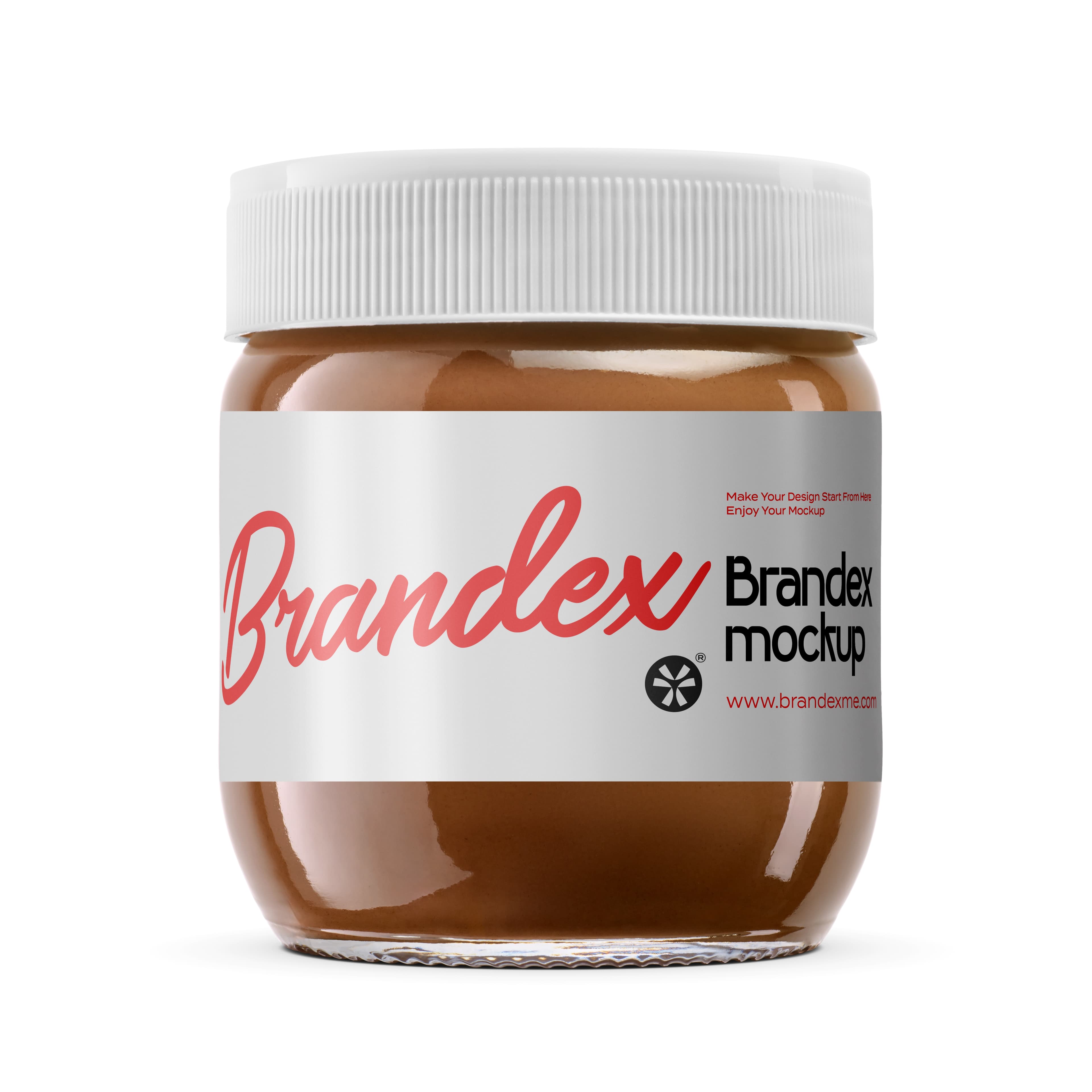 Clear plastic jar with white lid mockup