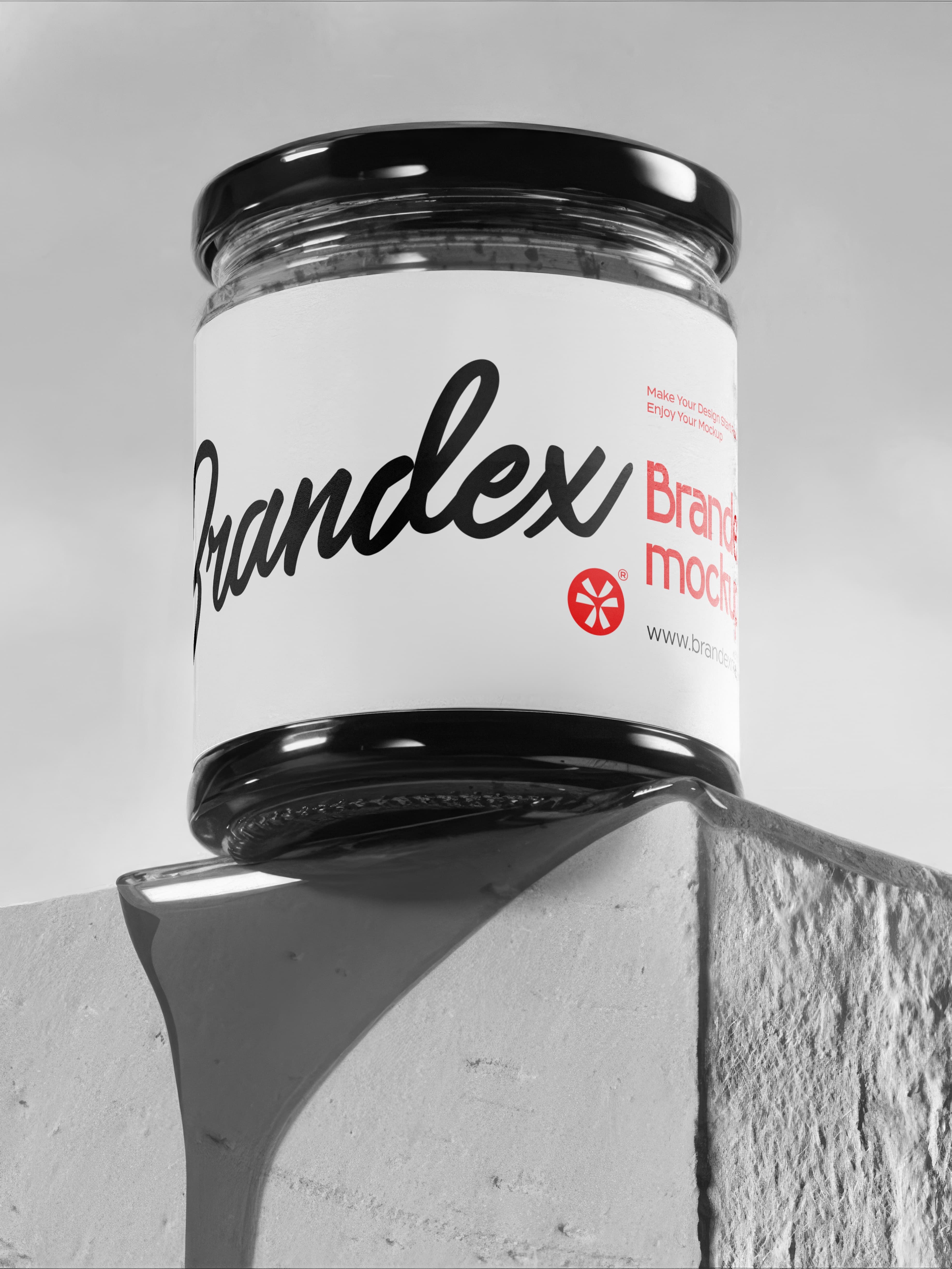 Minimalist glass jar mockup