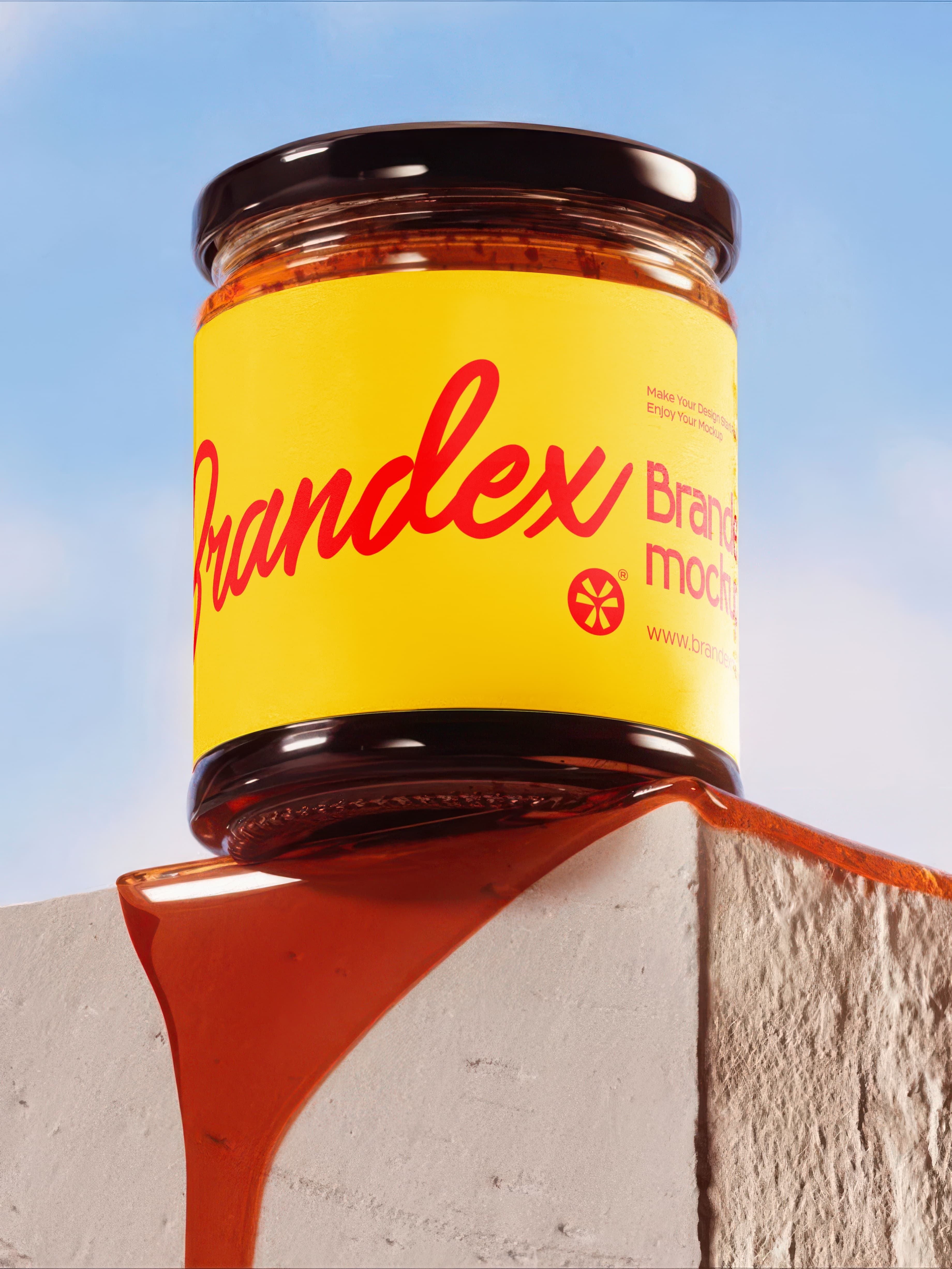Yellow label jar mockup