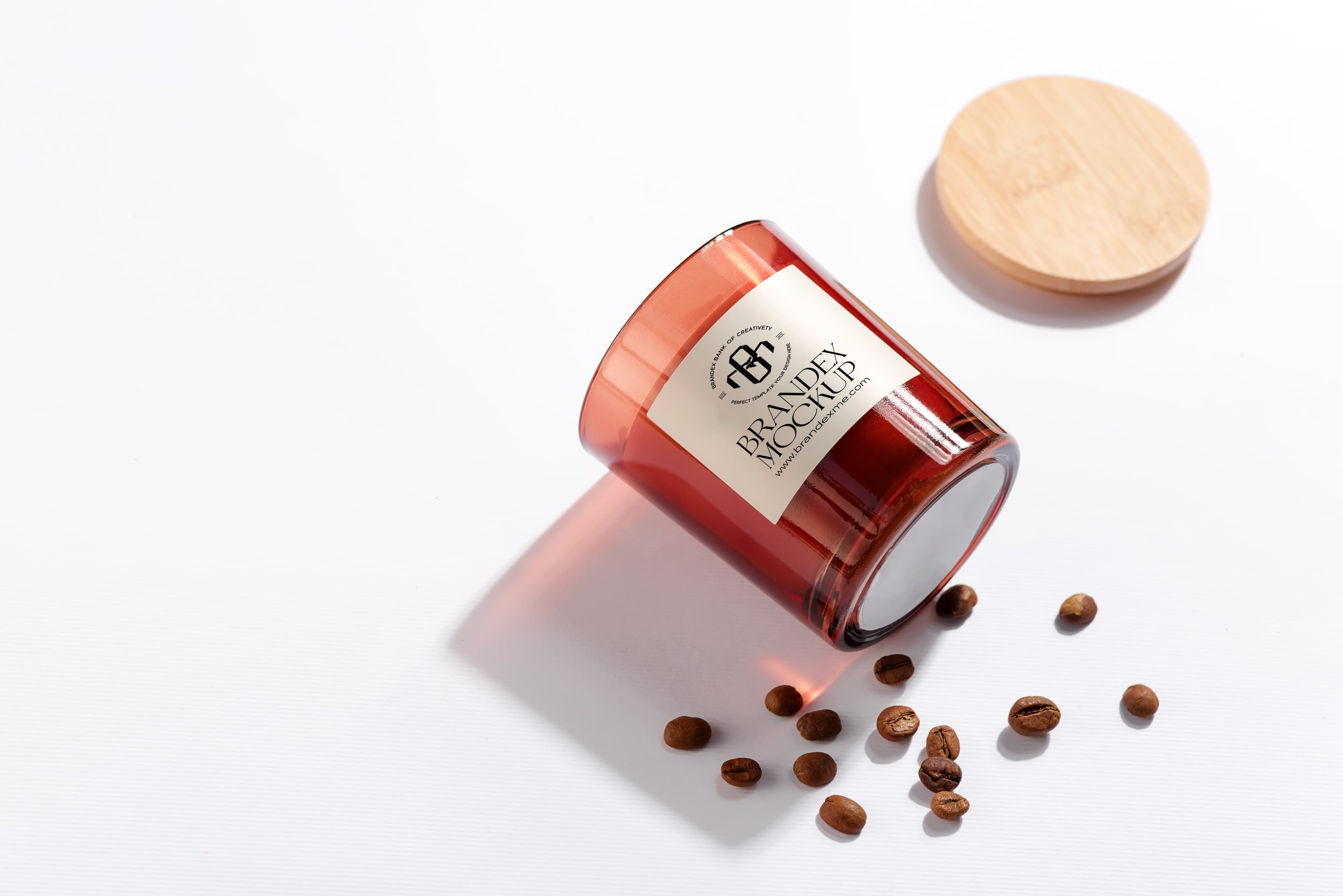 Amber candle jar mockup