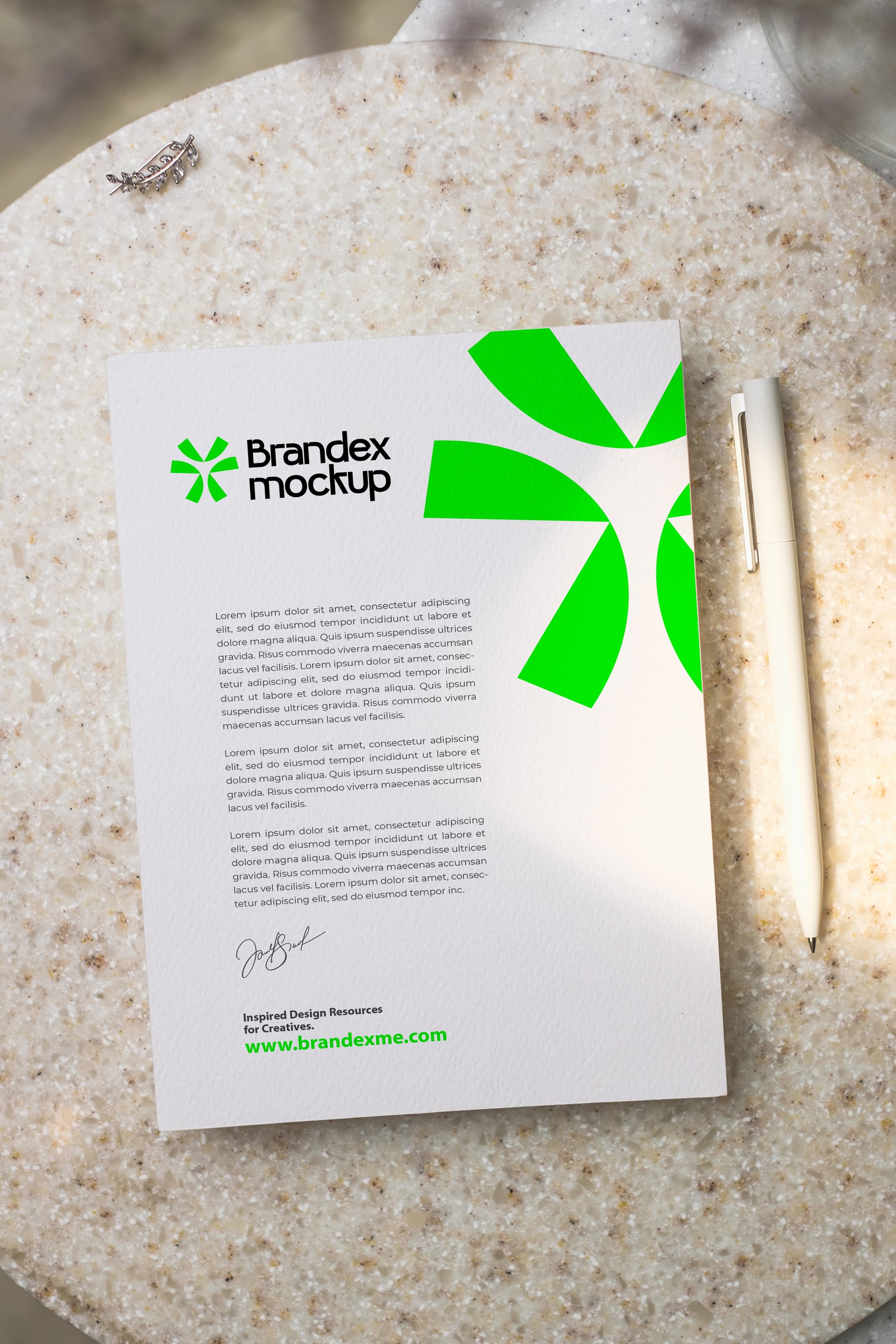 Modern letterhead stationery mockup