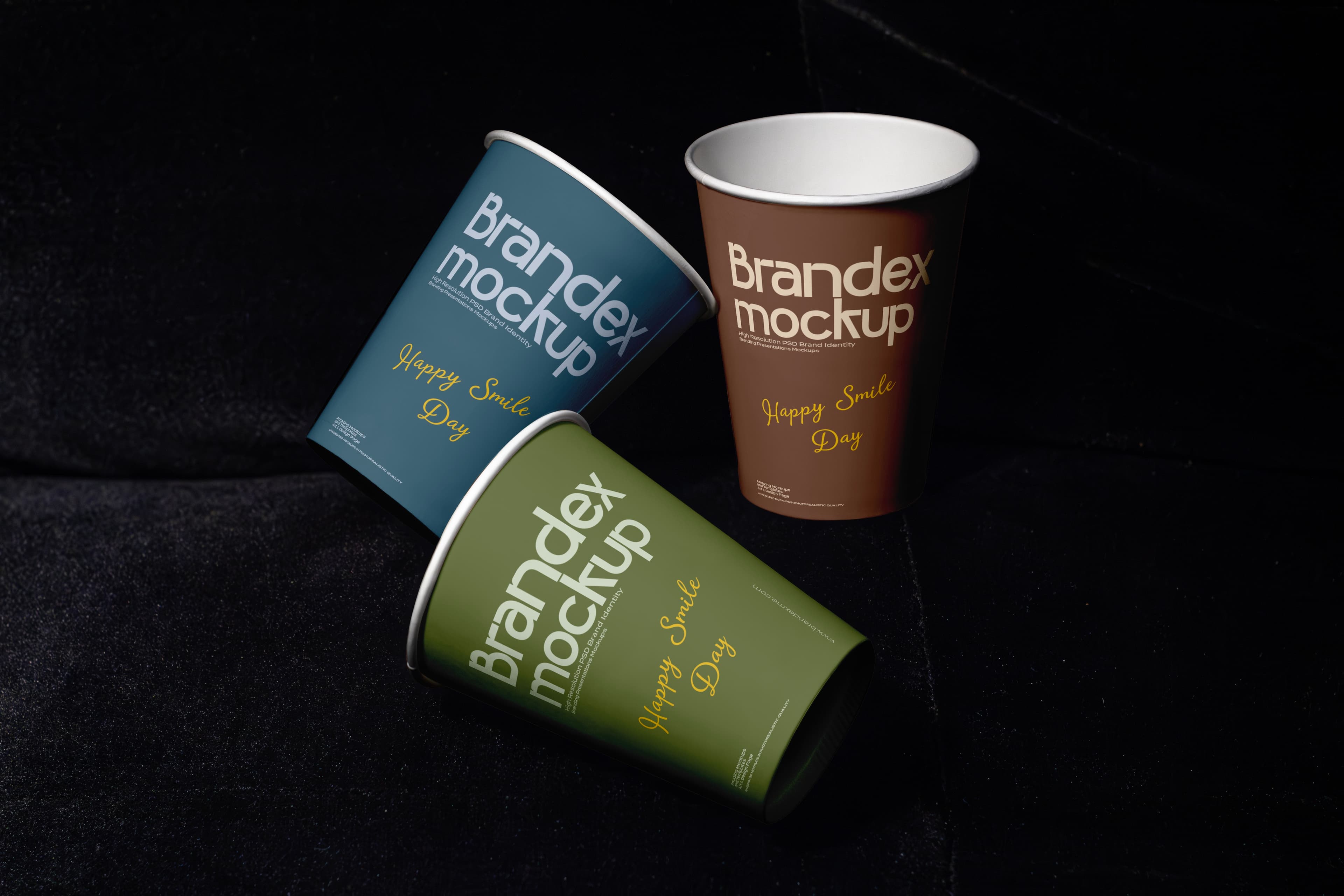Colorful paper cup mockup