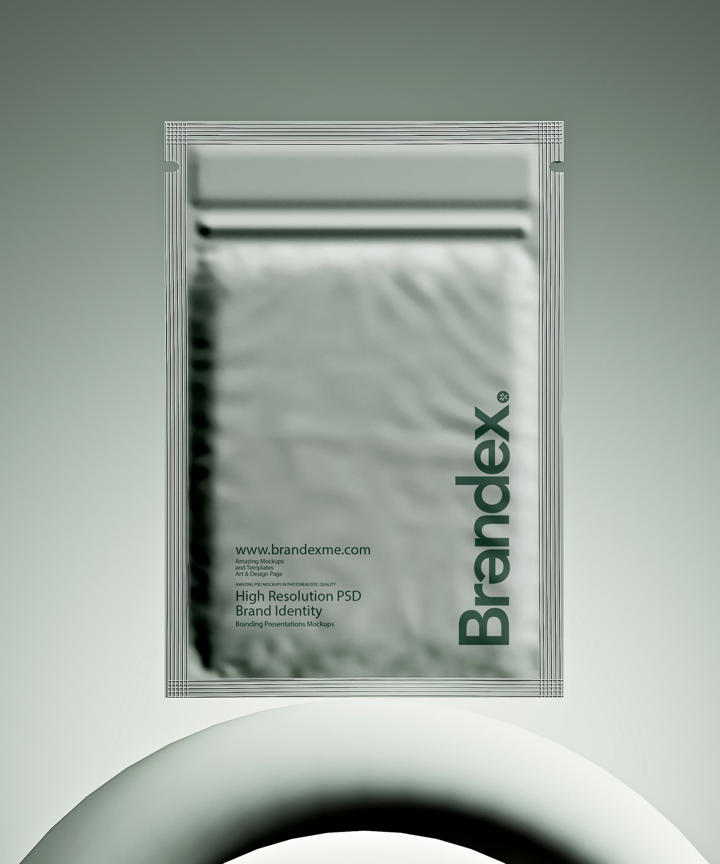 Metallic sachet mockup