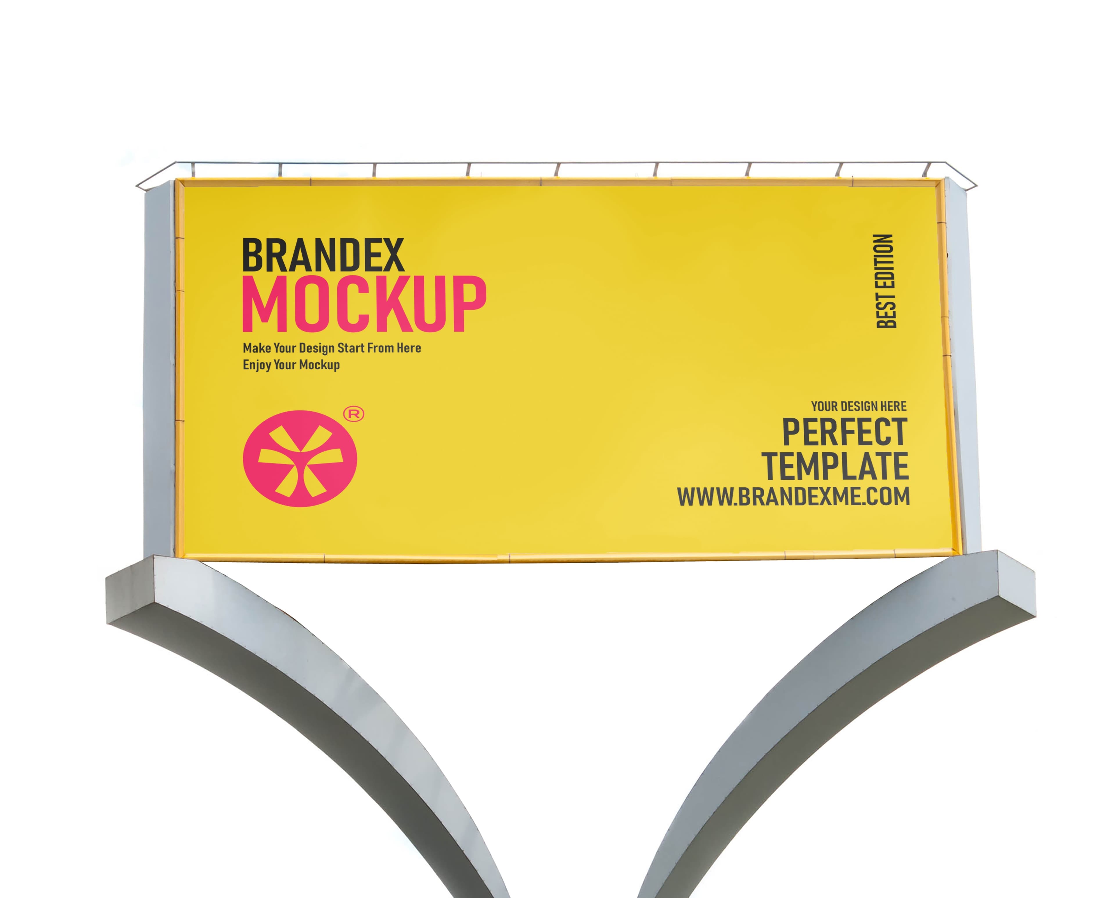 Large yellow billboard mockup