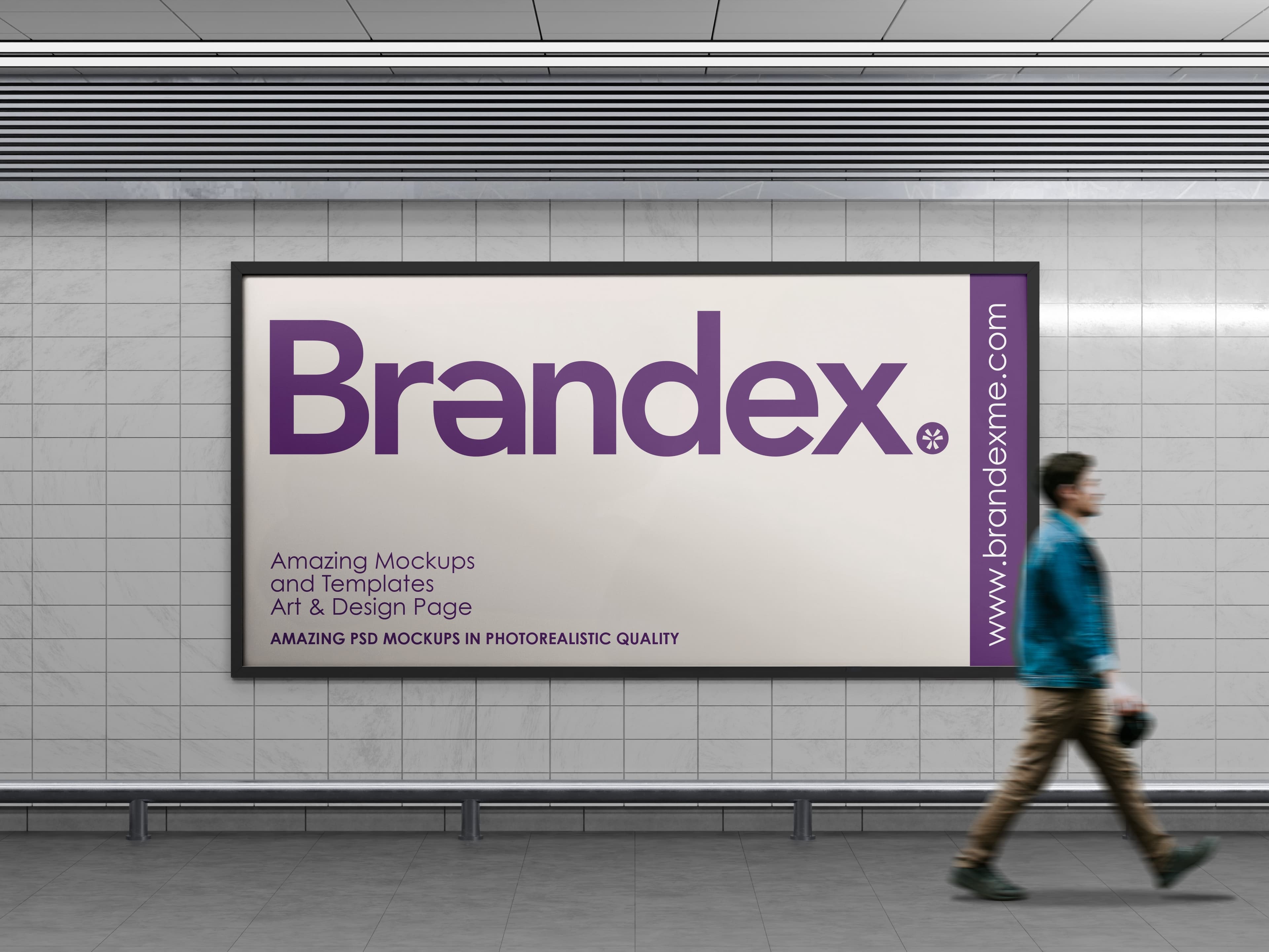 Subway station billboard mockup