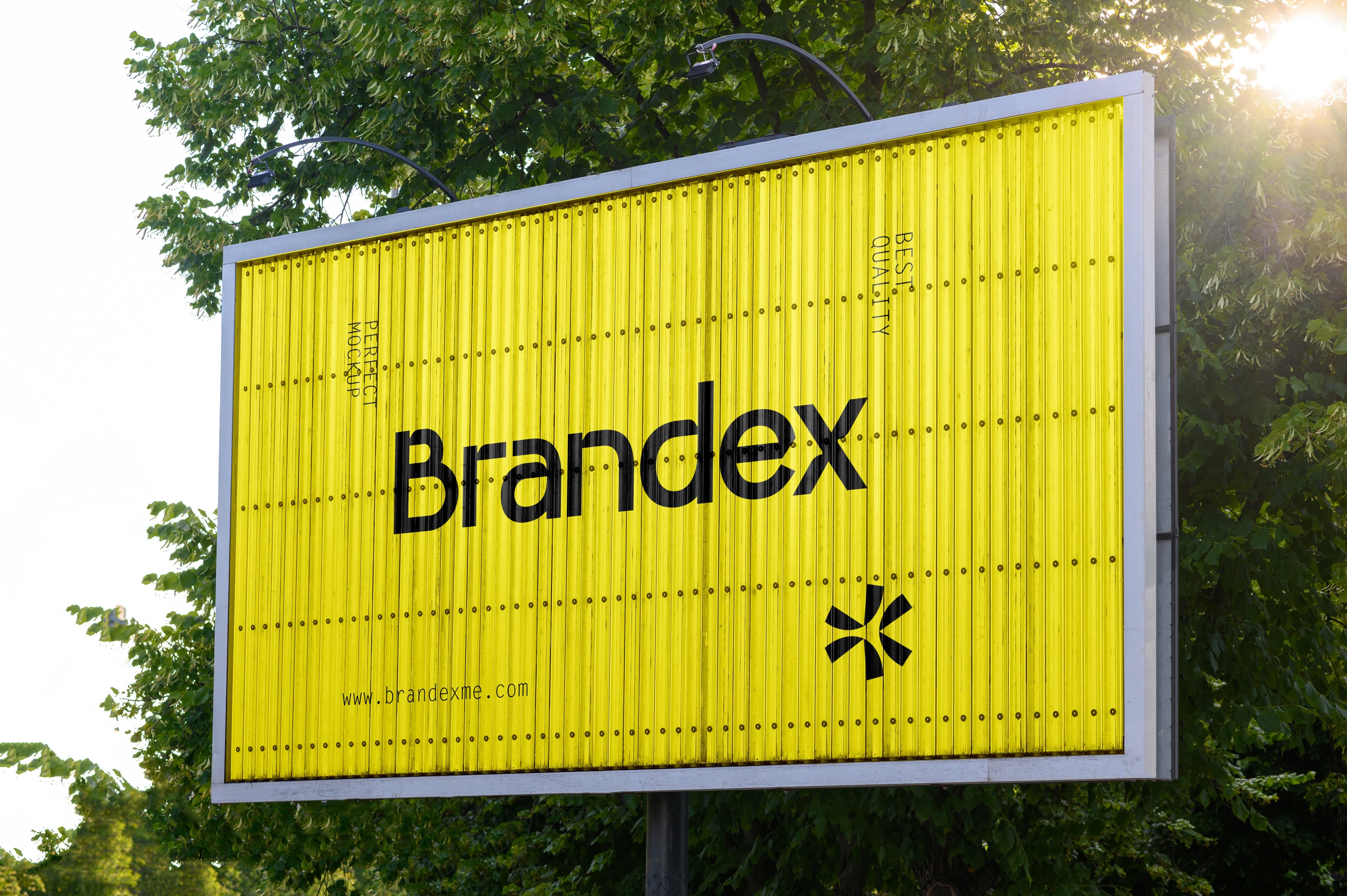 Yellow outdoor billboard mockup