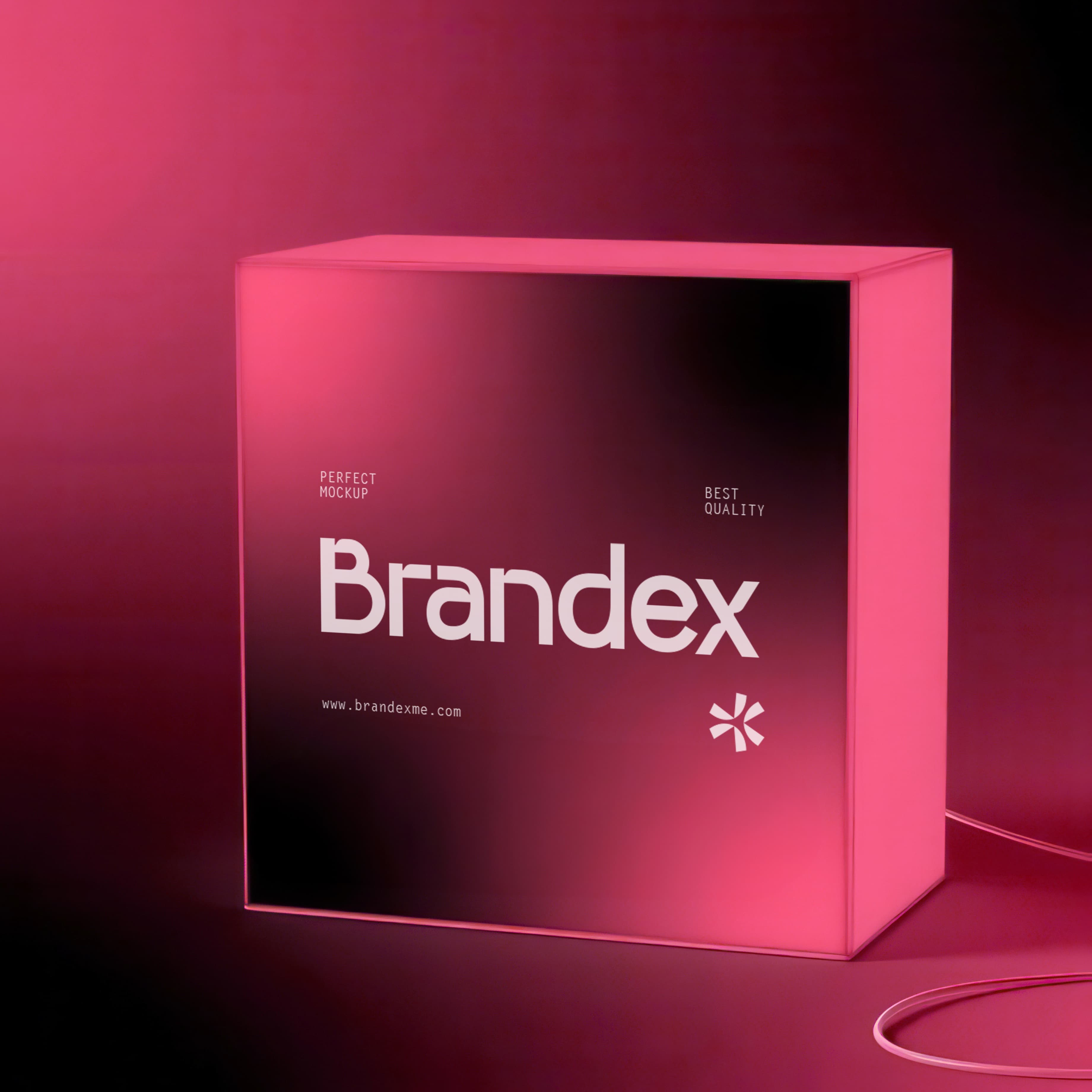 Pink illuminated brand mockup