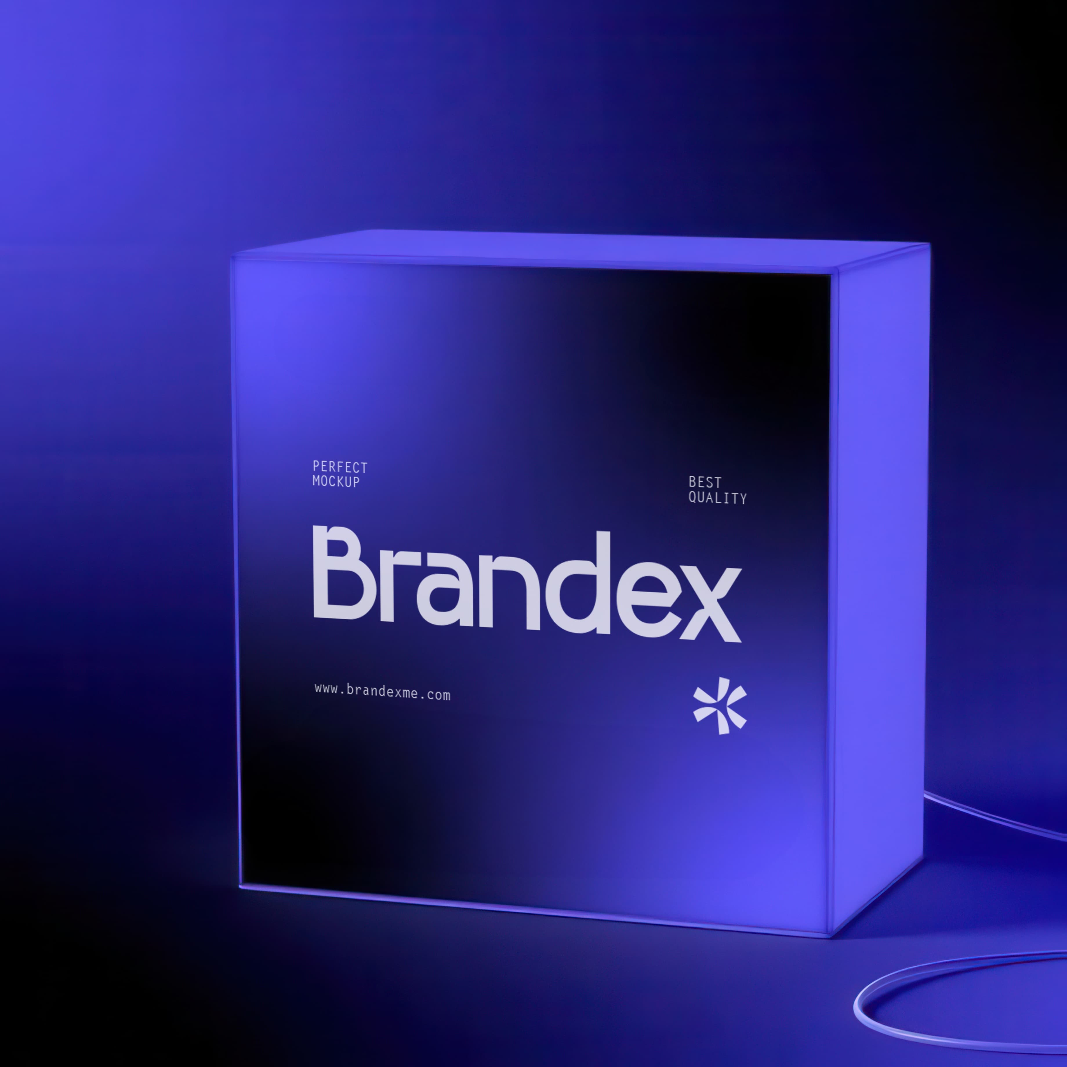 Glowing blue display mockup