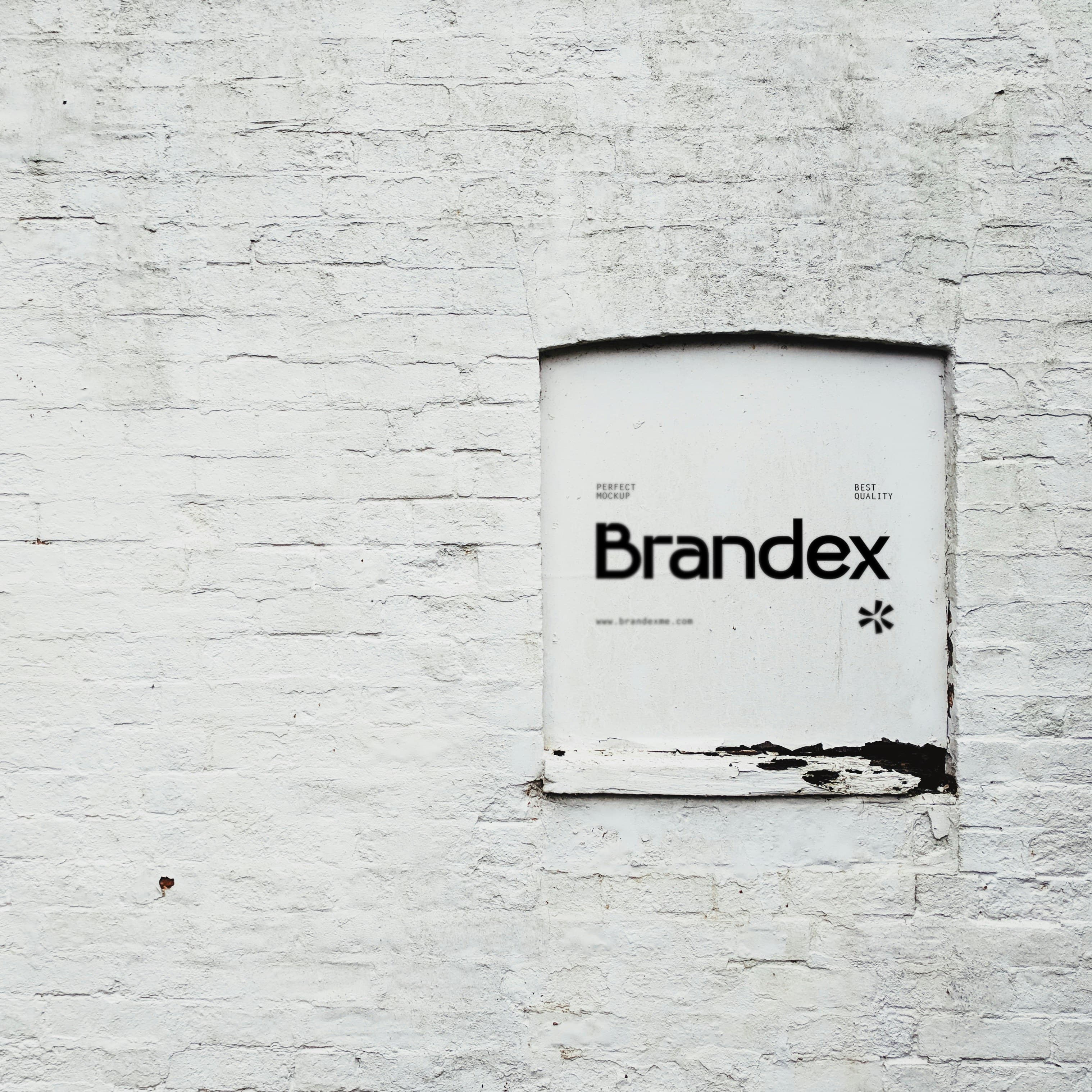 Urban brick wall logo mockup