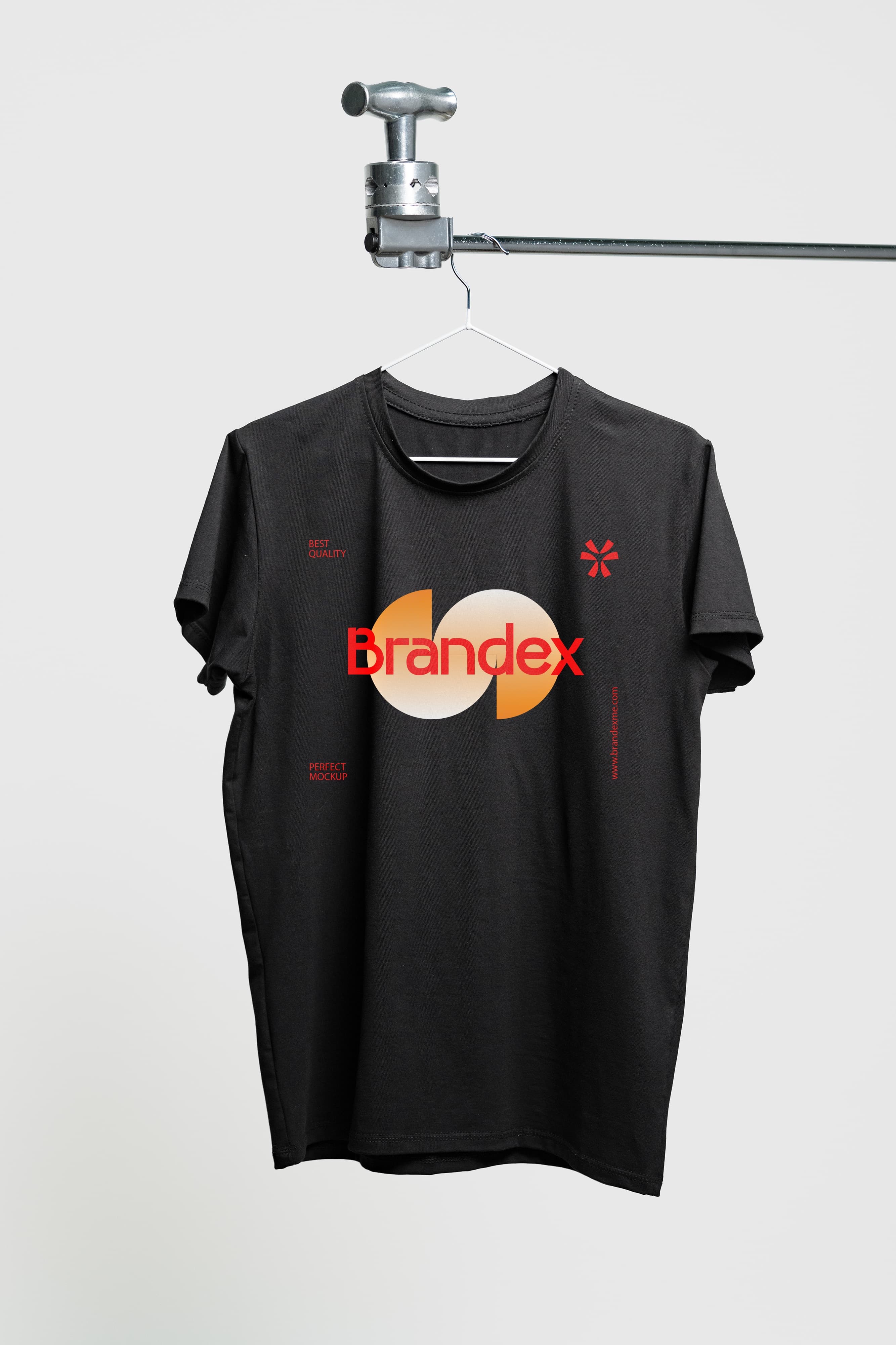 Black branded t-shirt mockup
