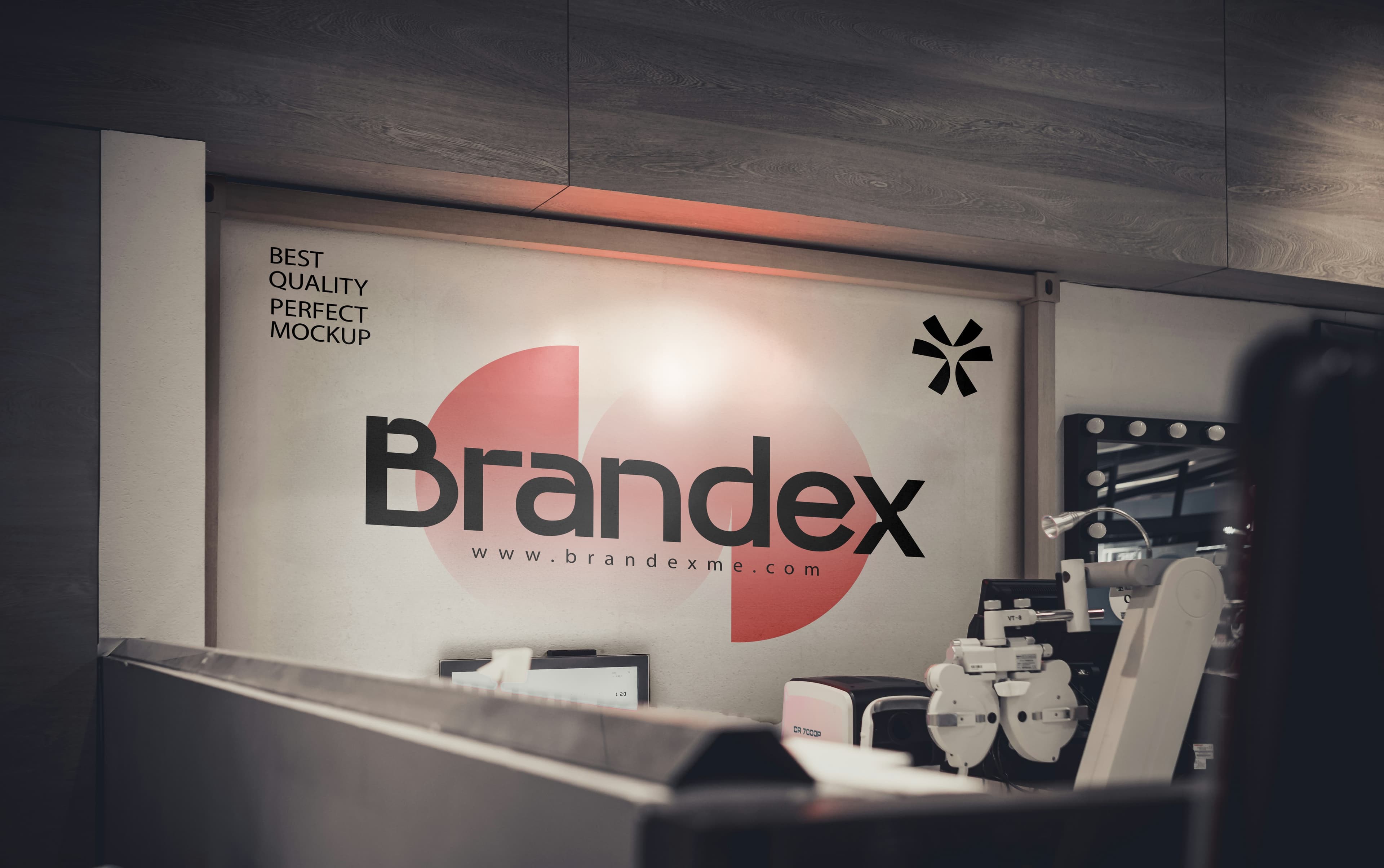 Office wall logo mockup