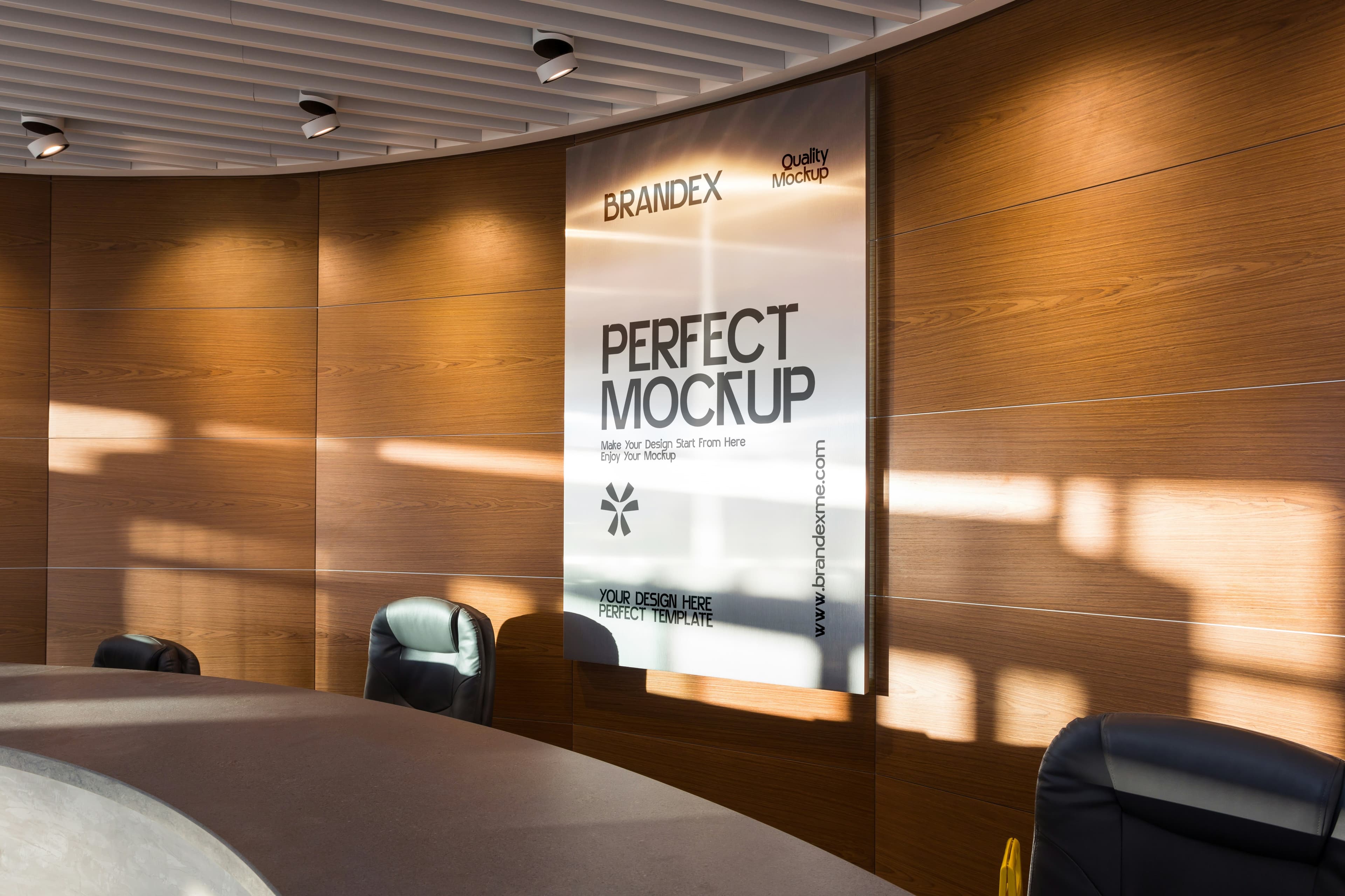 Office interior poster mockup