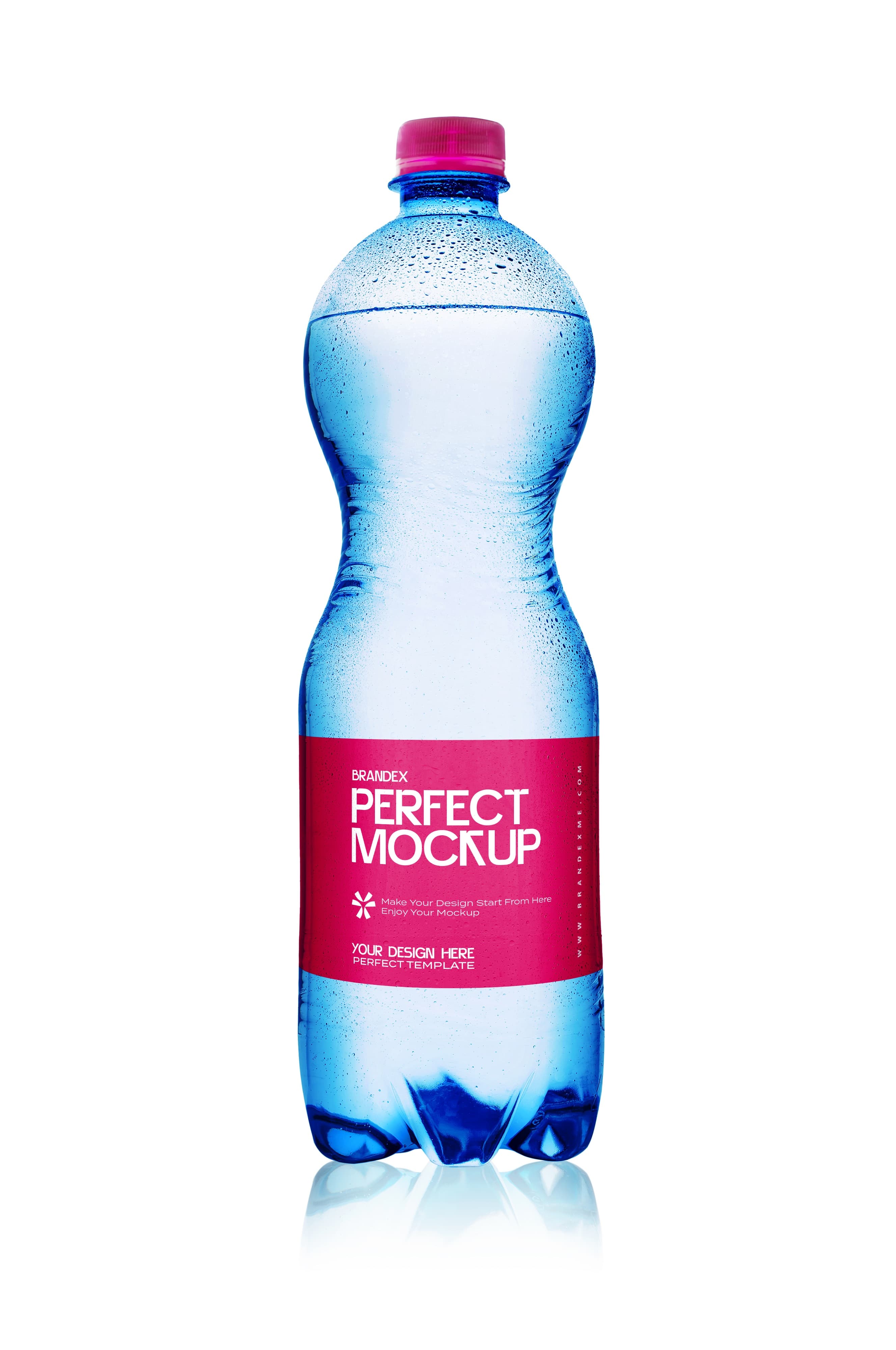 Water with pink label mockup