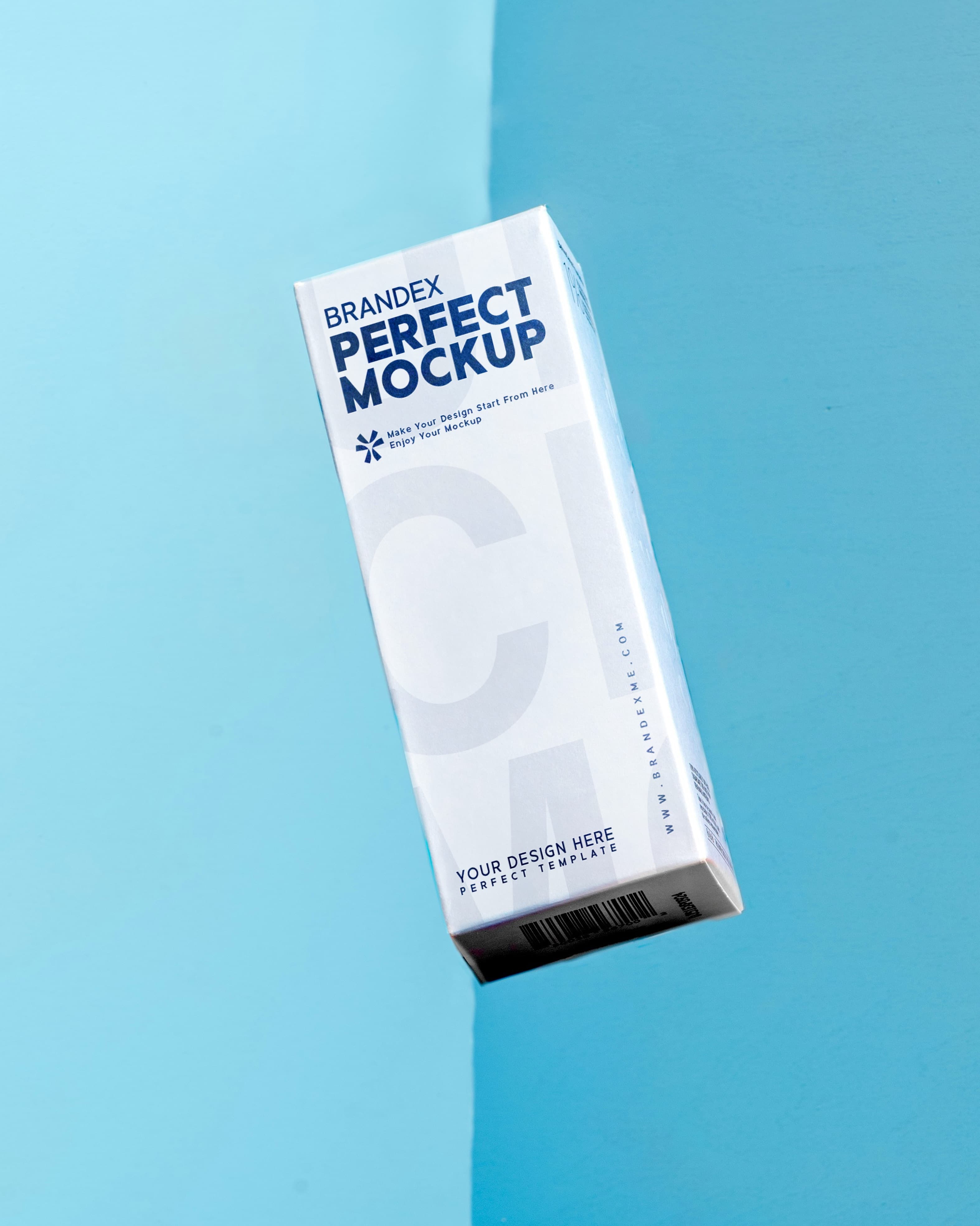 Floating milk carton mockup