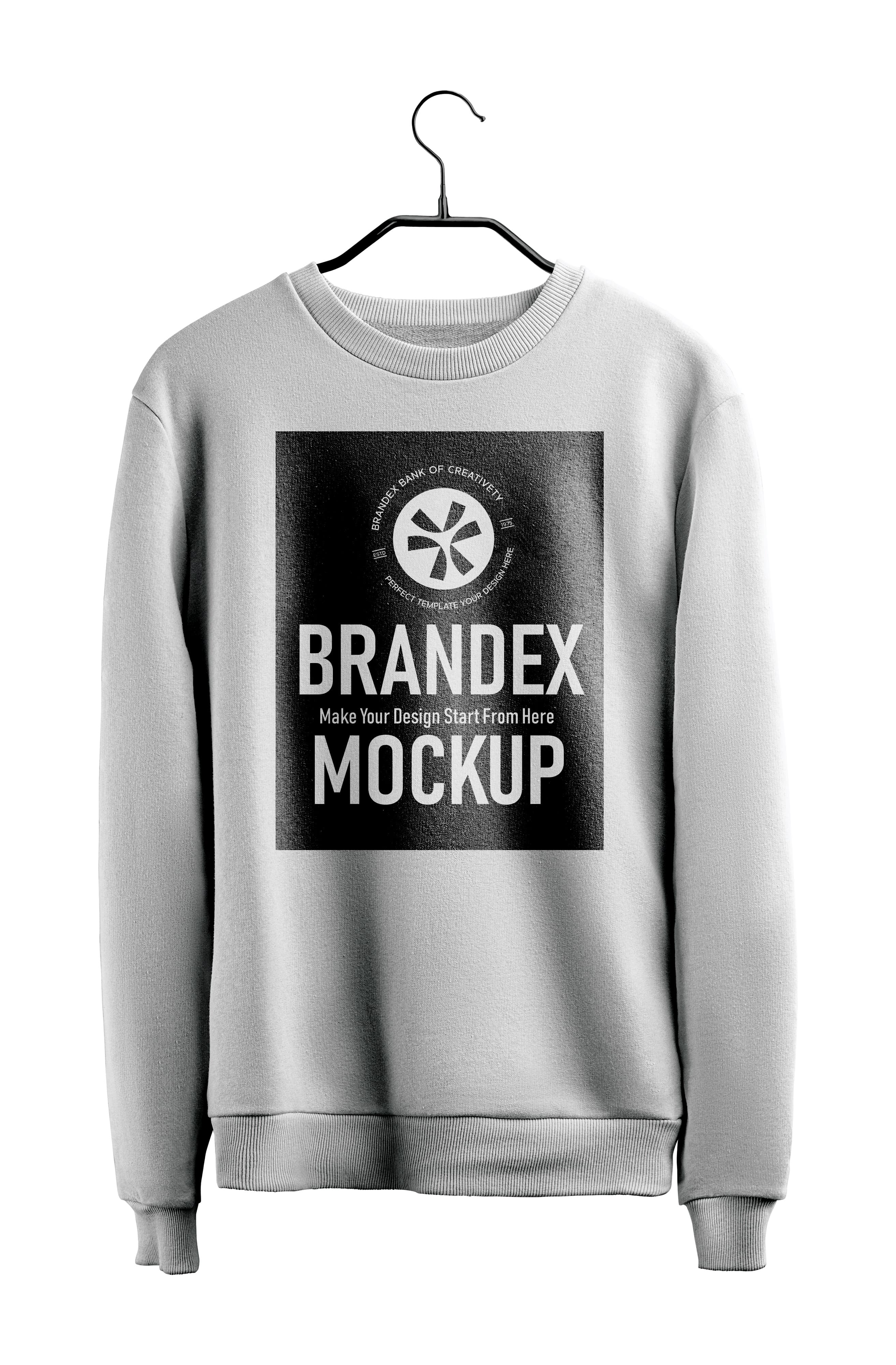 Gray sweatshirt branding mockup