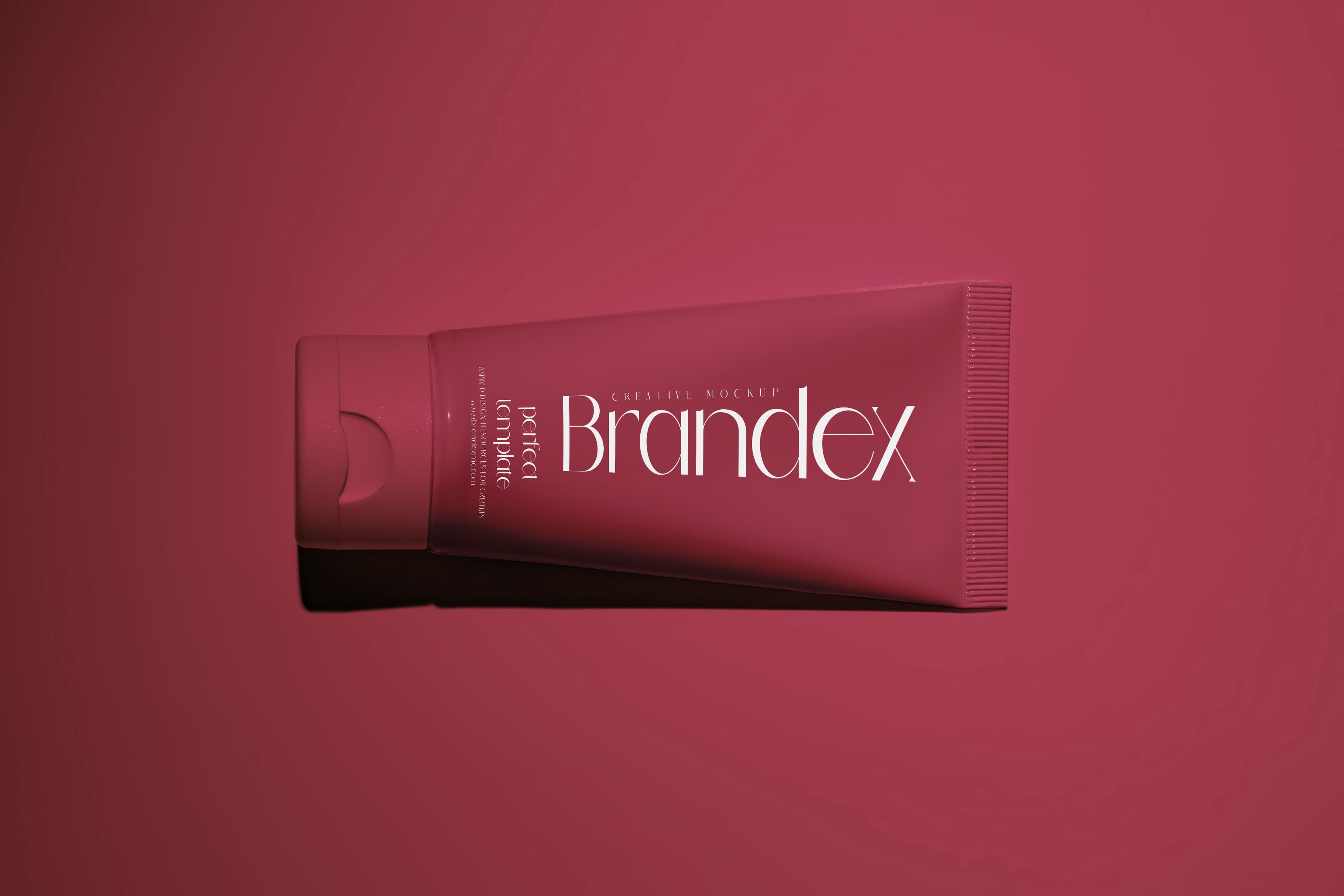 Burgundy cosmetic tube mockup