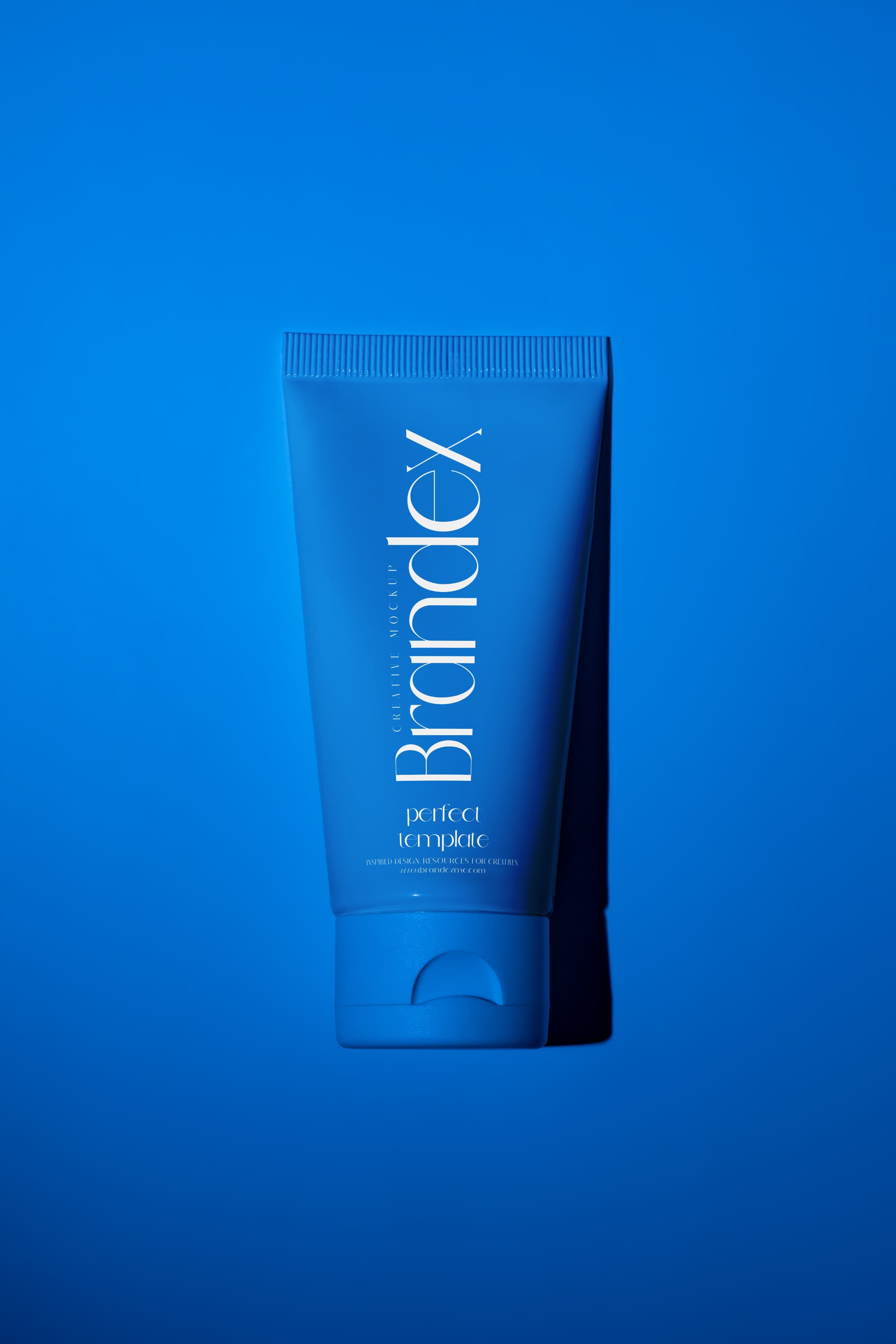 Blue cosmetic tube mockup