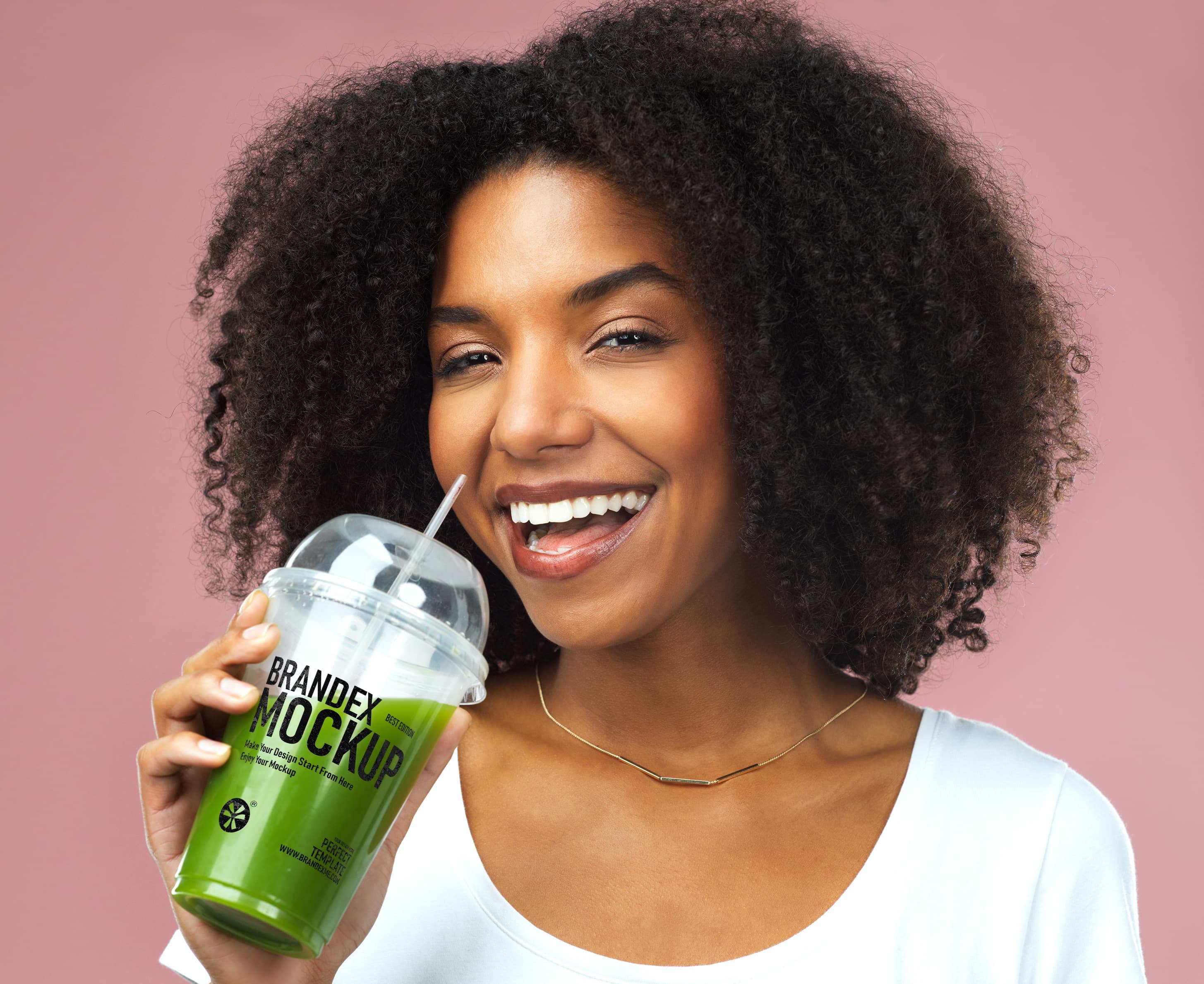 Clear plastic smoothie cup mockup