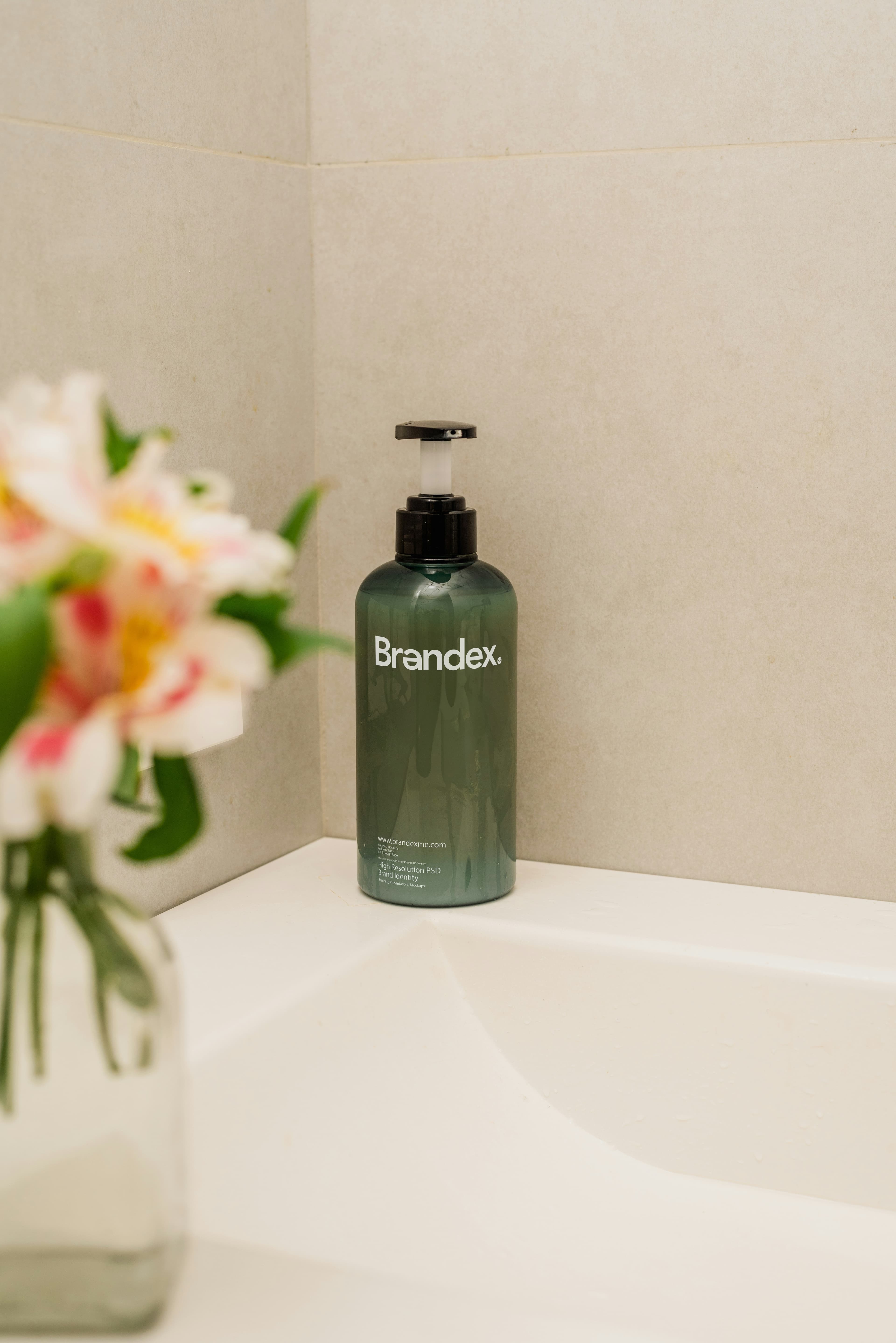 Sleek soap dispenser mockup