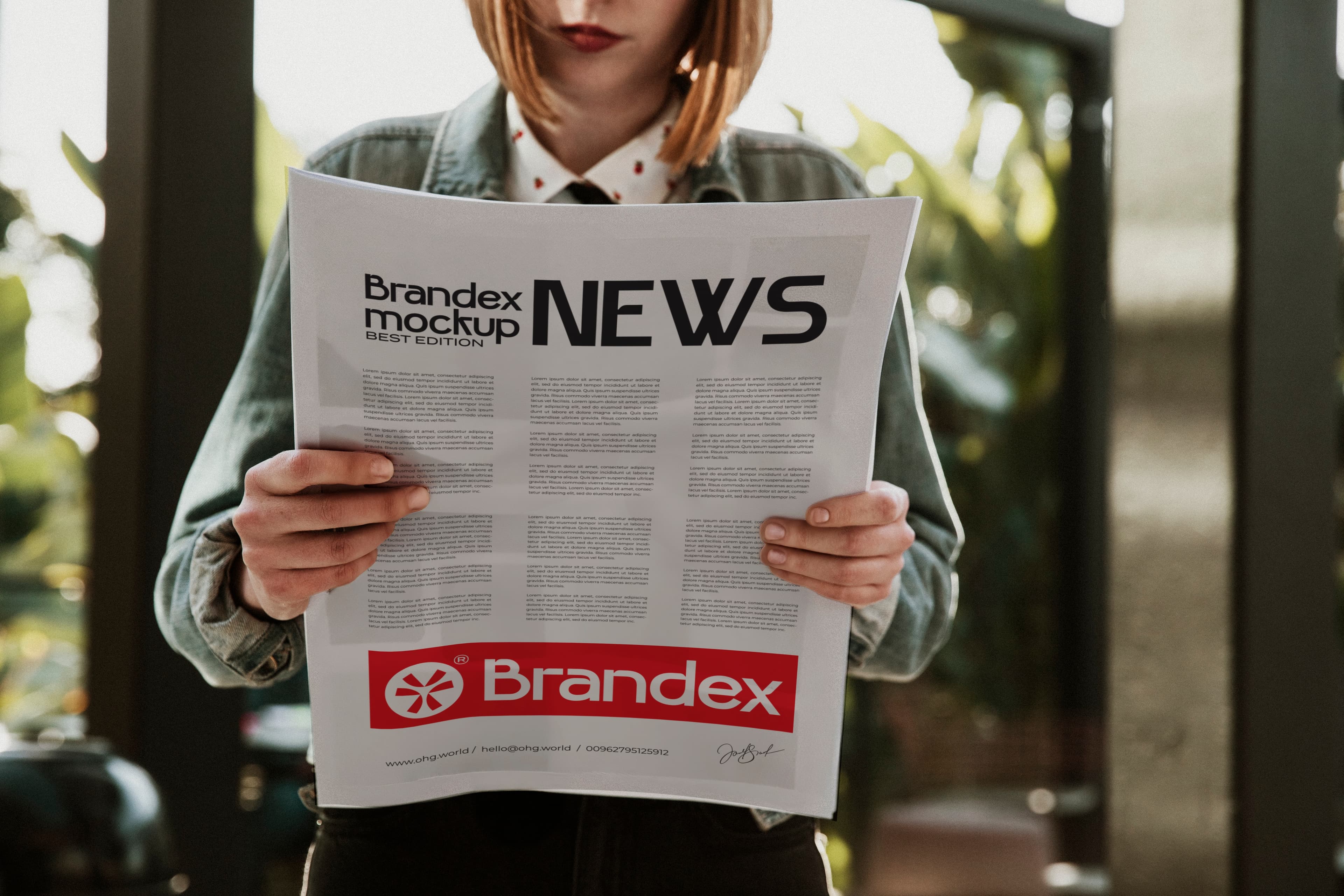 Realistic newspaper front page mockup