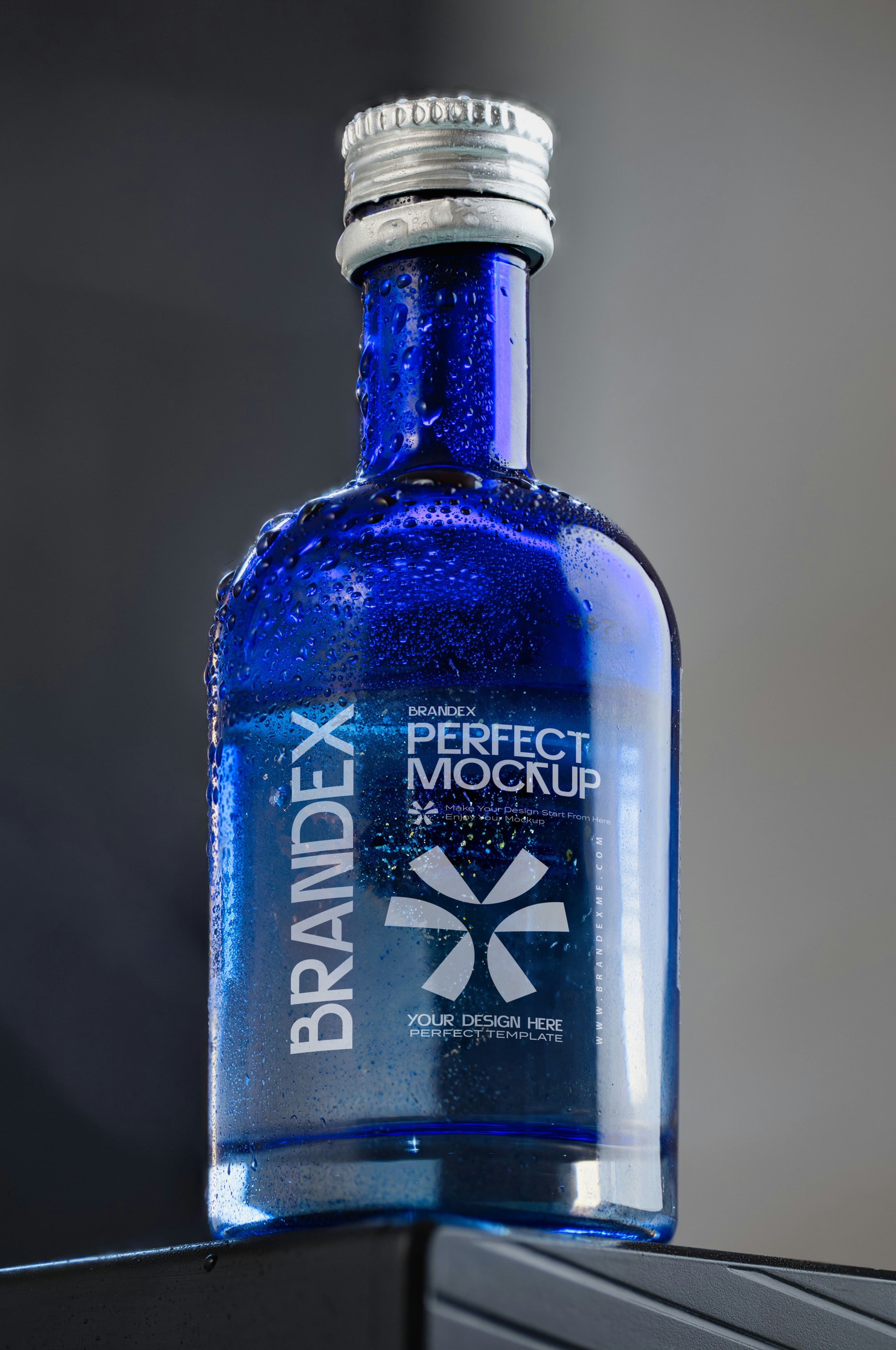 Blue glass mockup