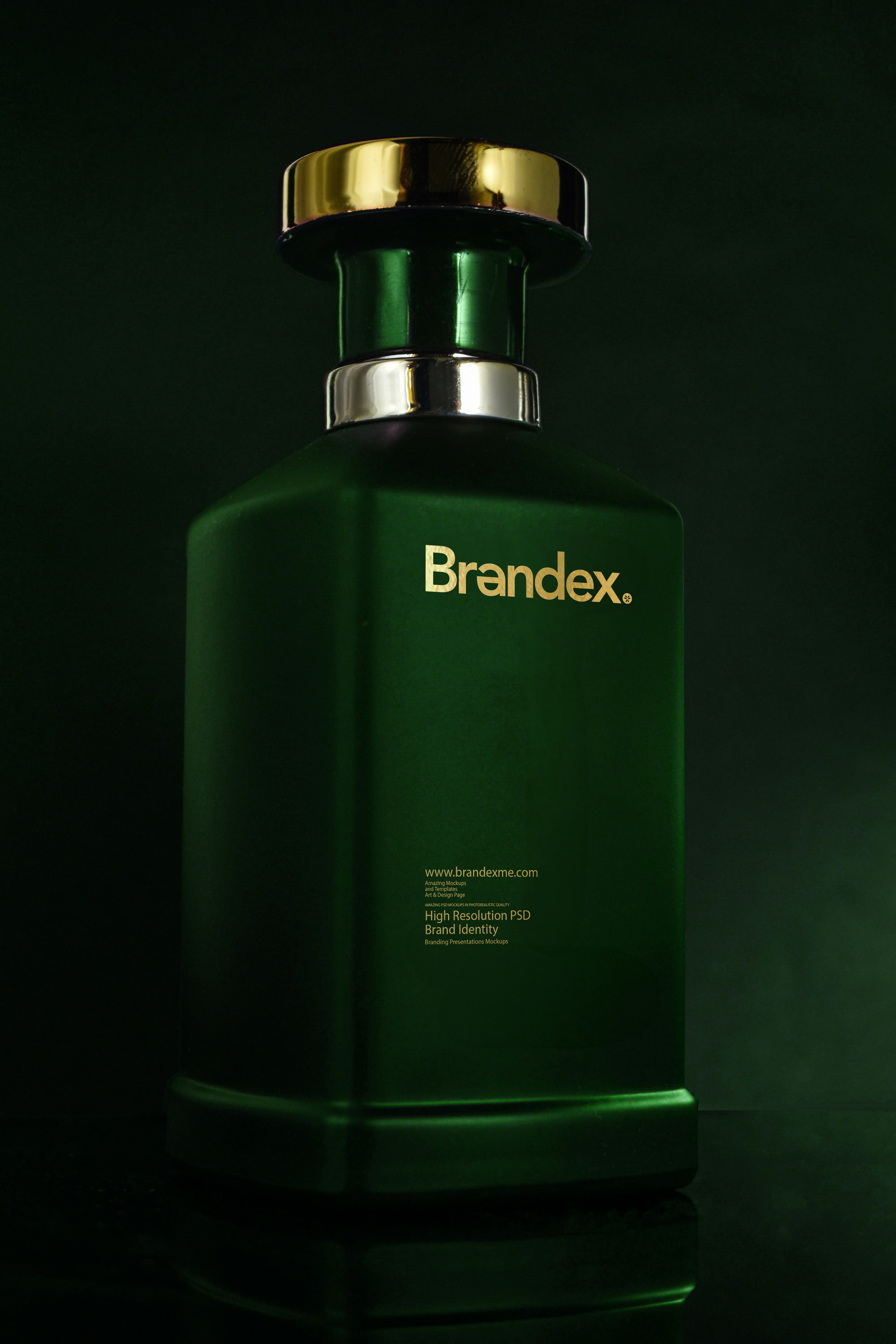 Green matte whiskey mockup