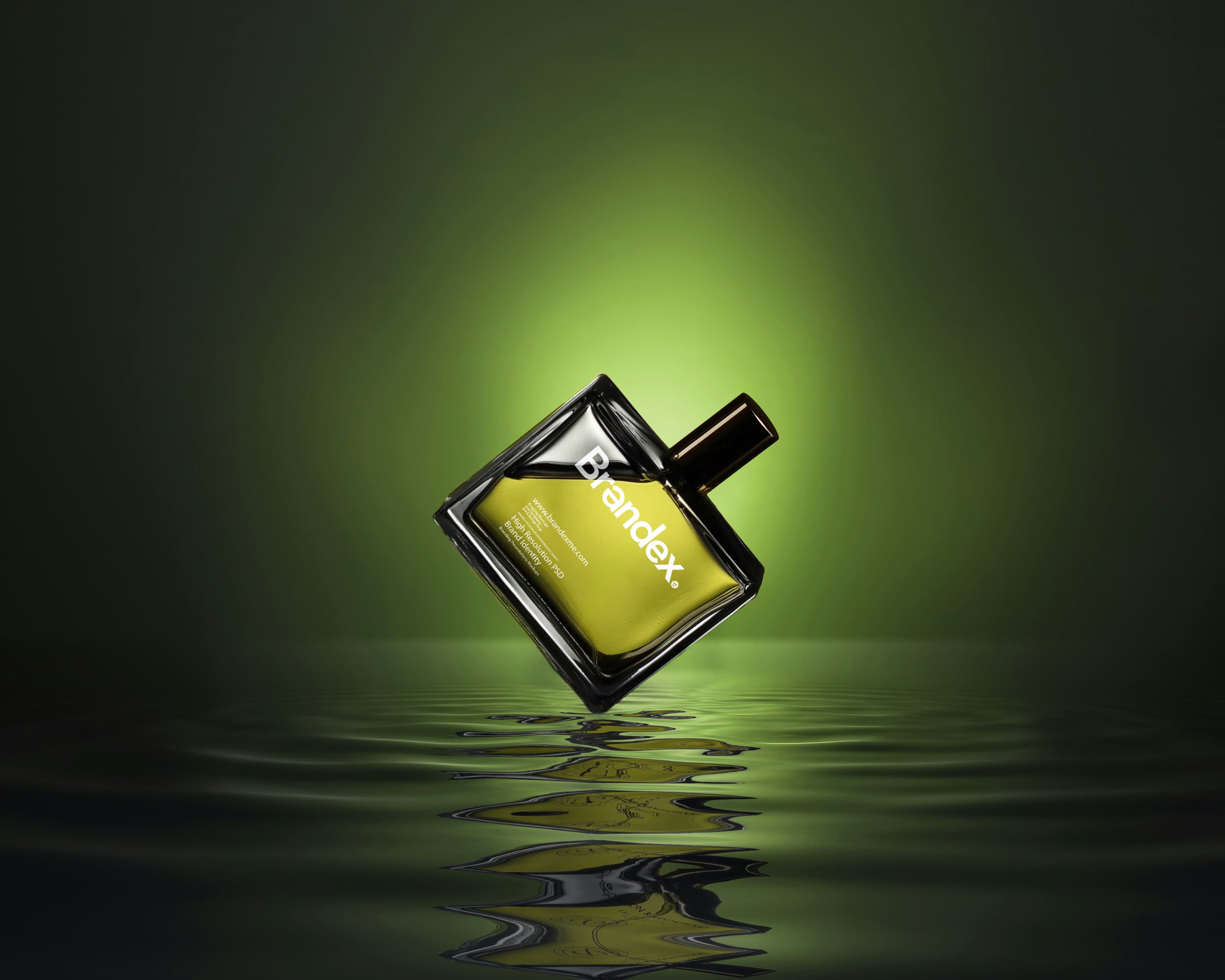 Floating perfume mockup