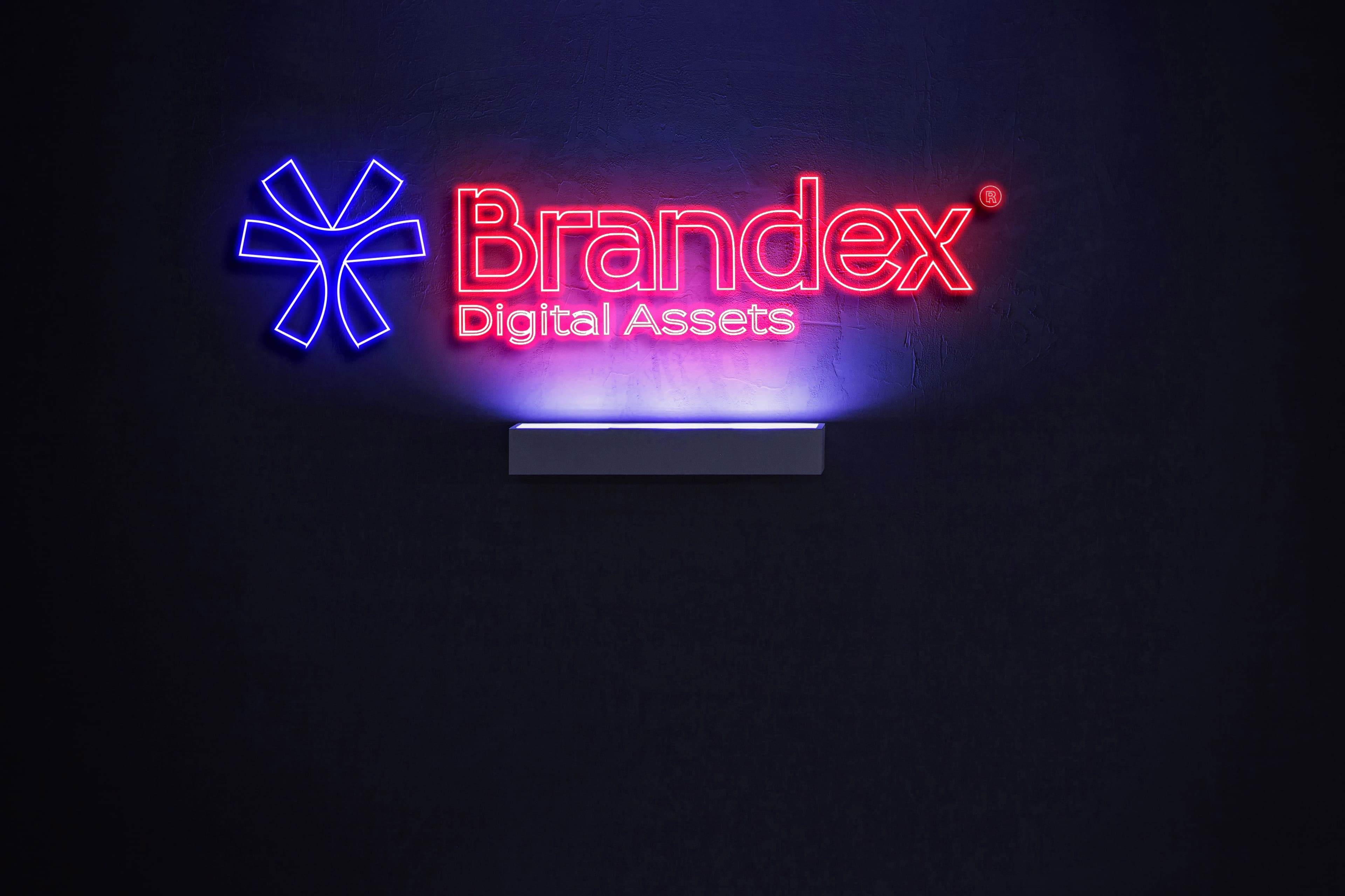 Neon logo wall sign mockup