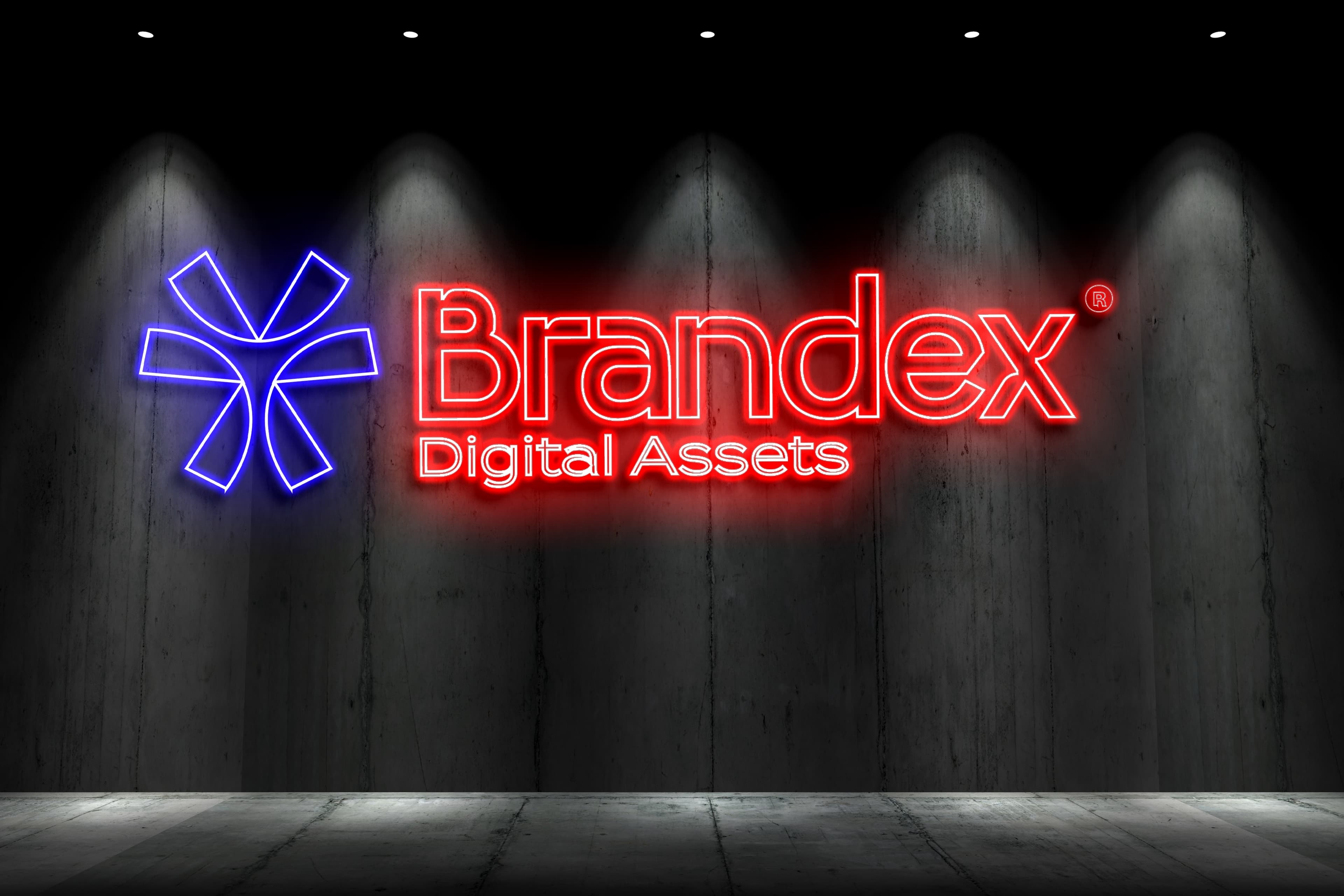 Neon brand logo sign mockup