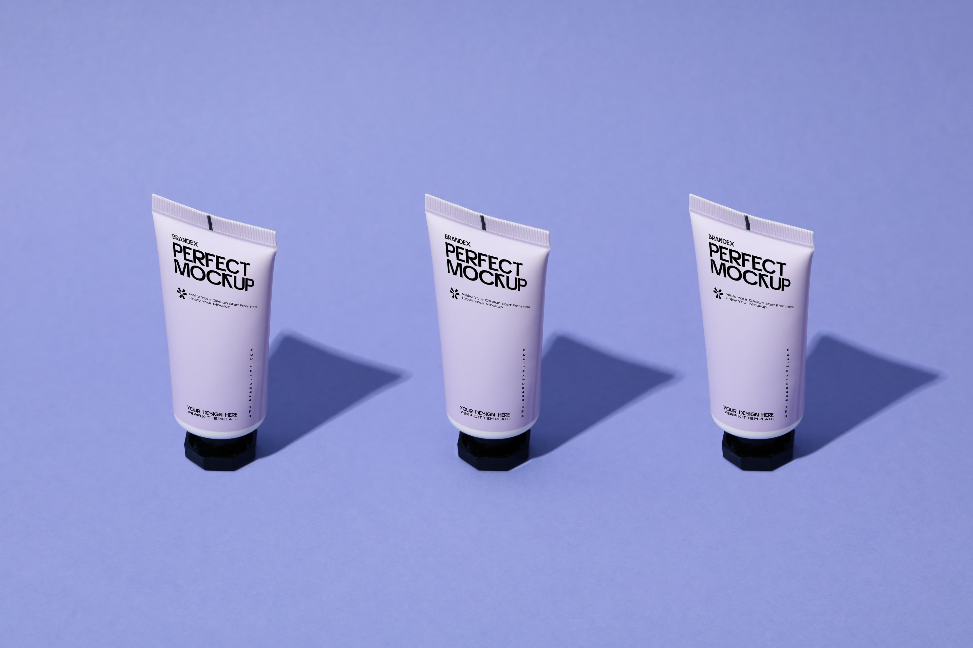 Trio lavender cosmetic tube mockup