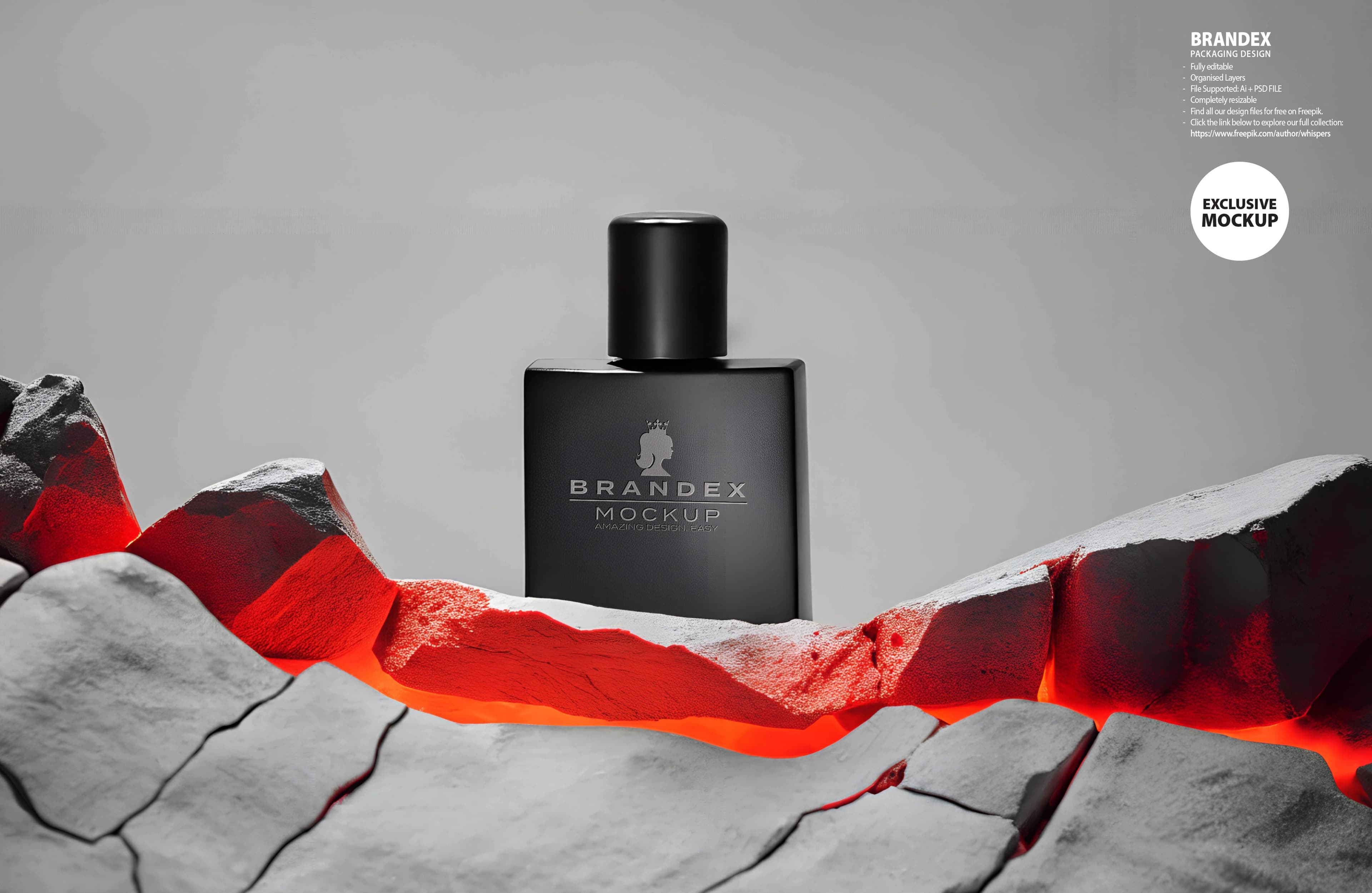 Sleek black perfume mockup