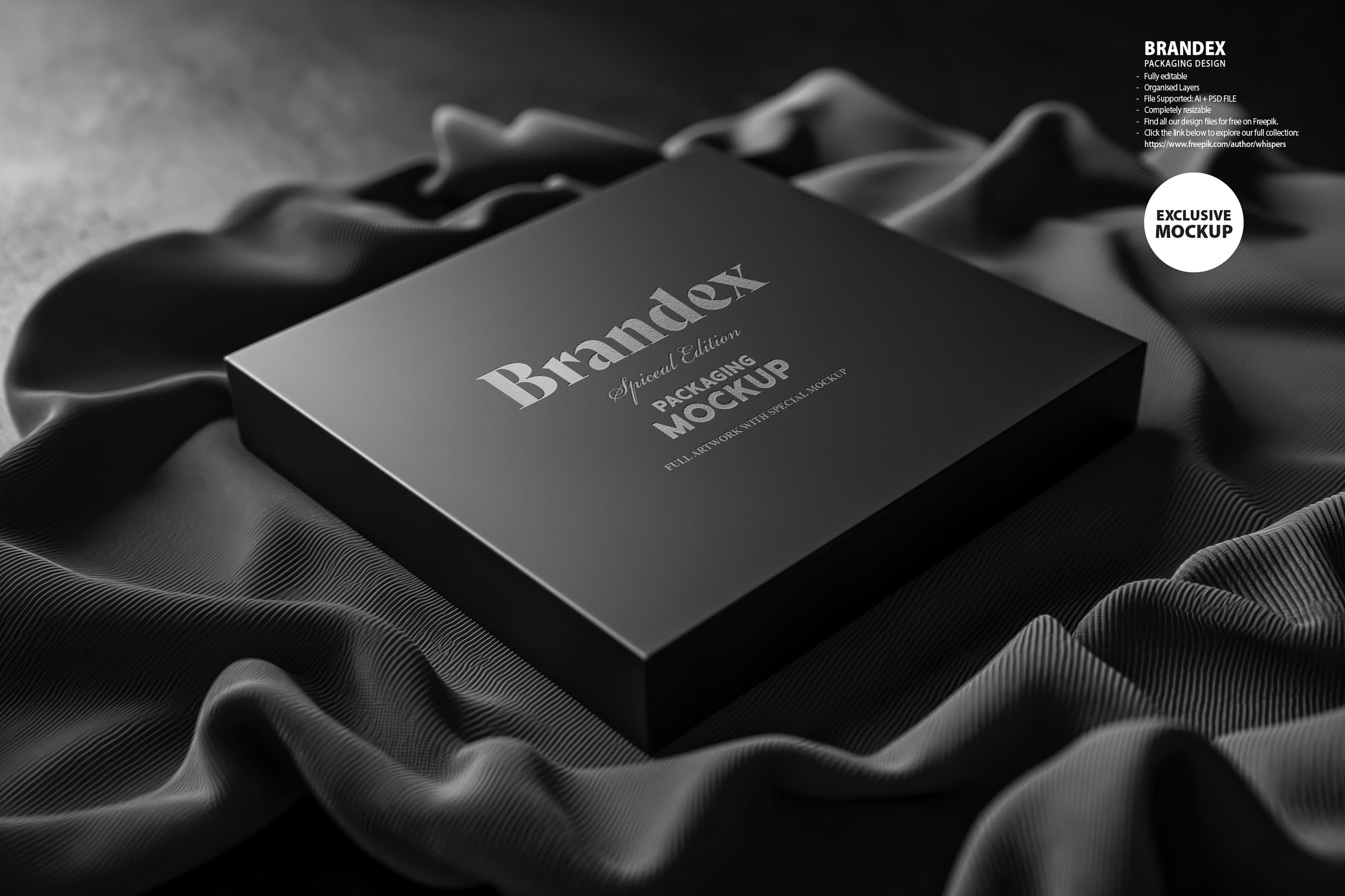 Matte black square mockup