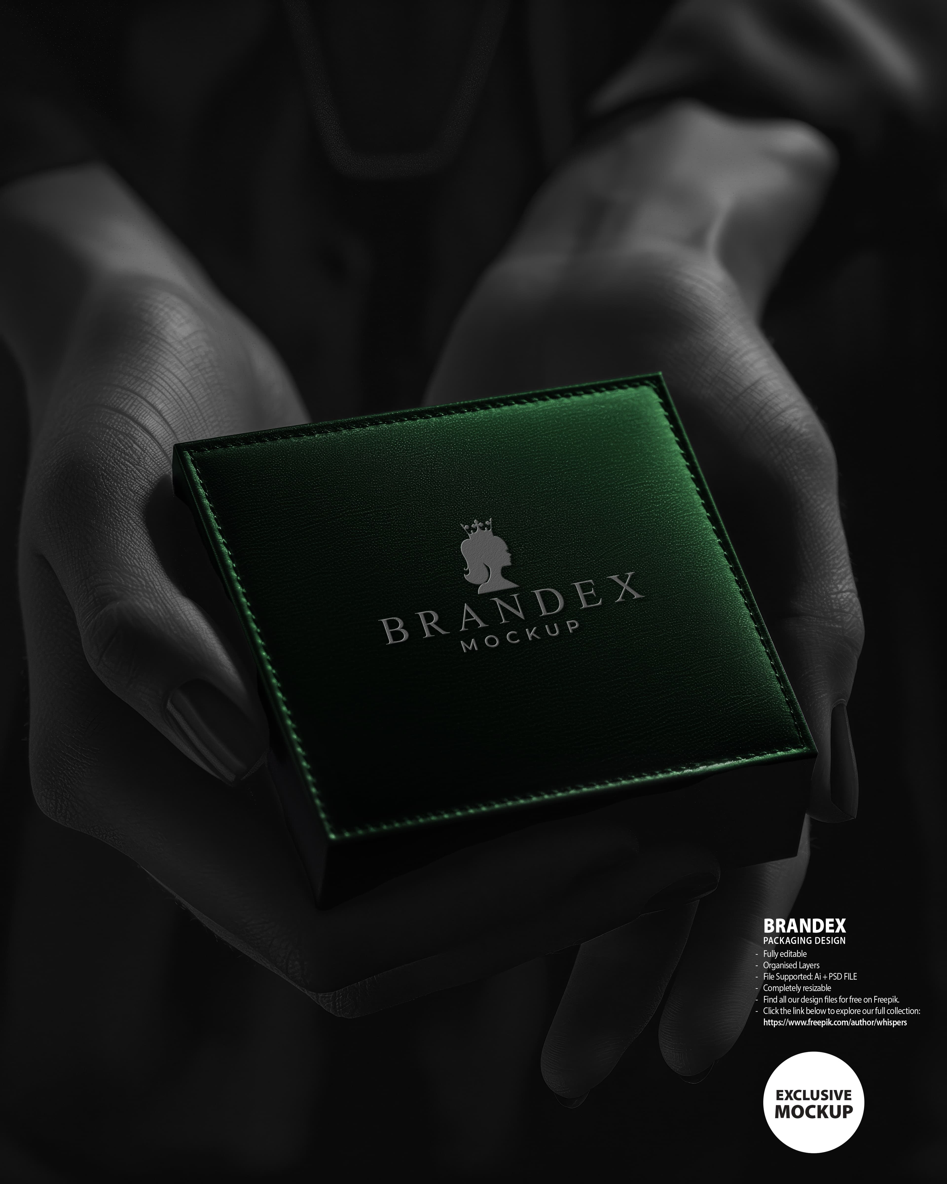 Elegant emerald jewelry mockup