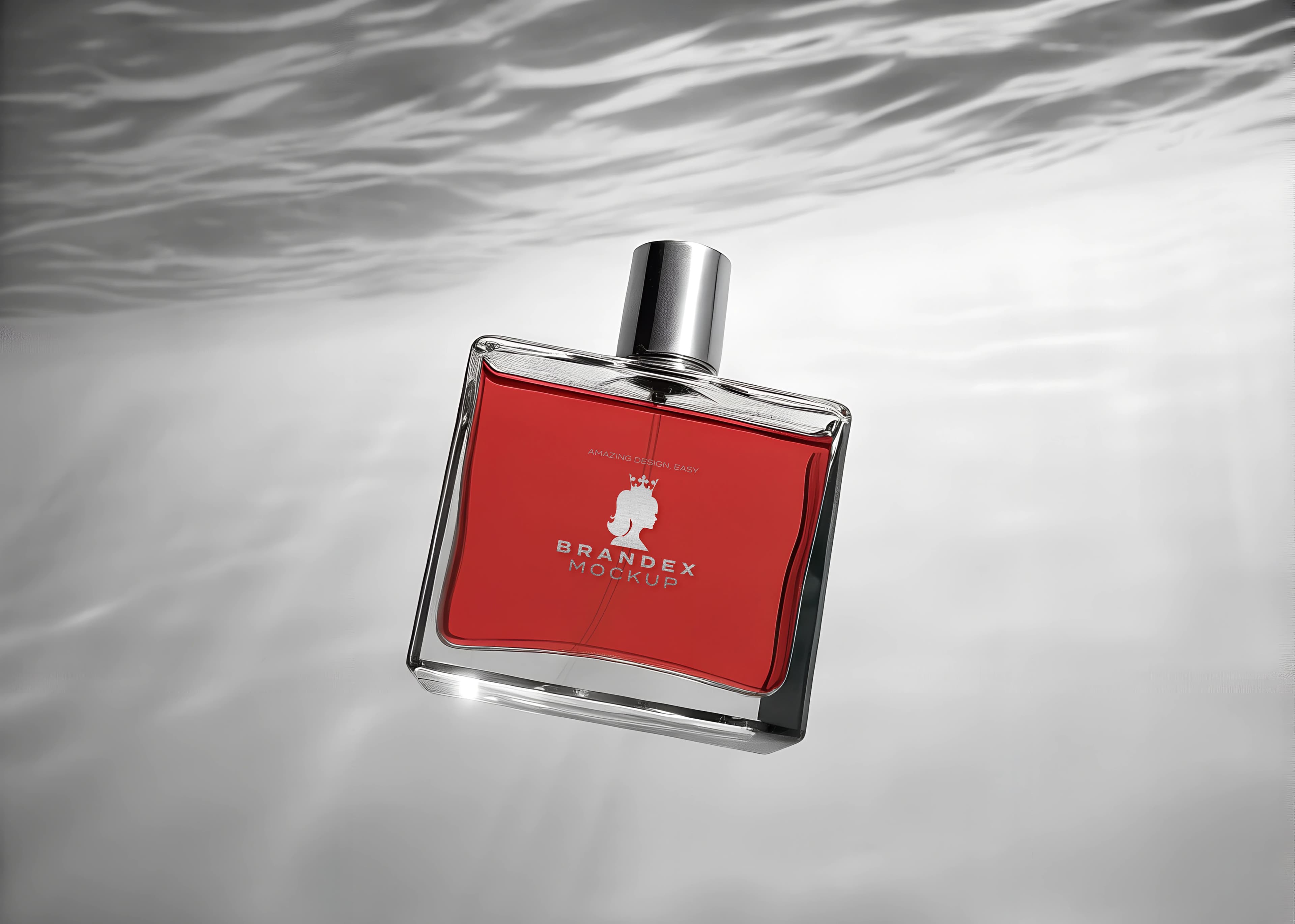 Sleek red perfume mockup