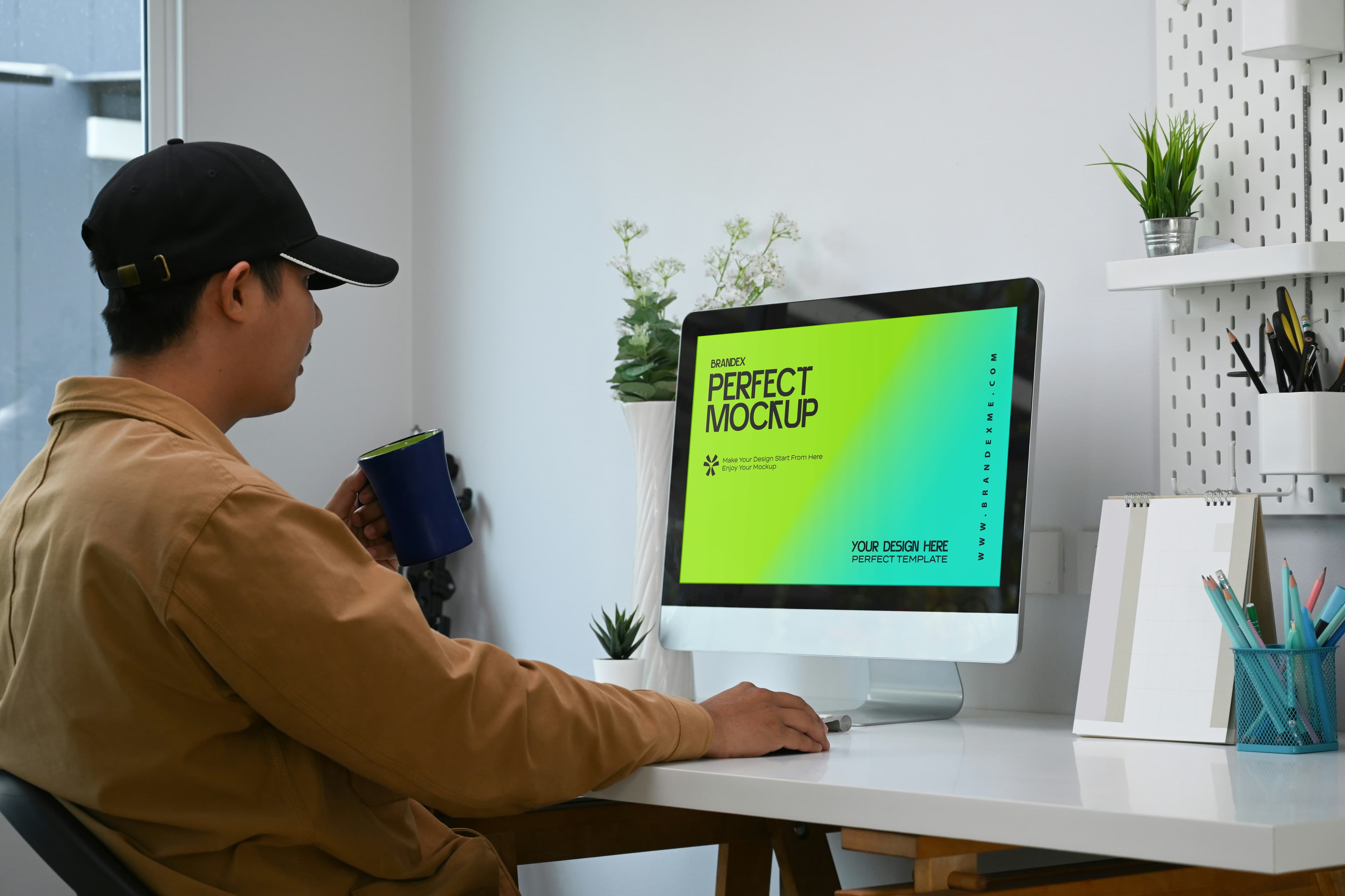 Desktop screen workspace mockup