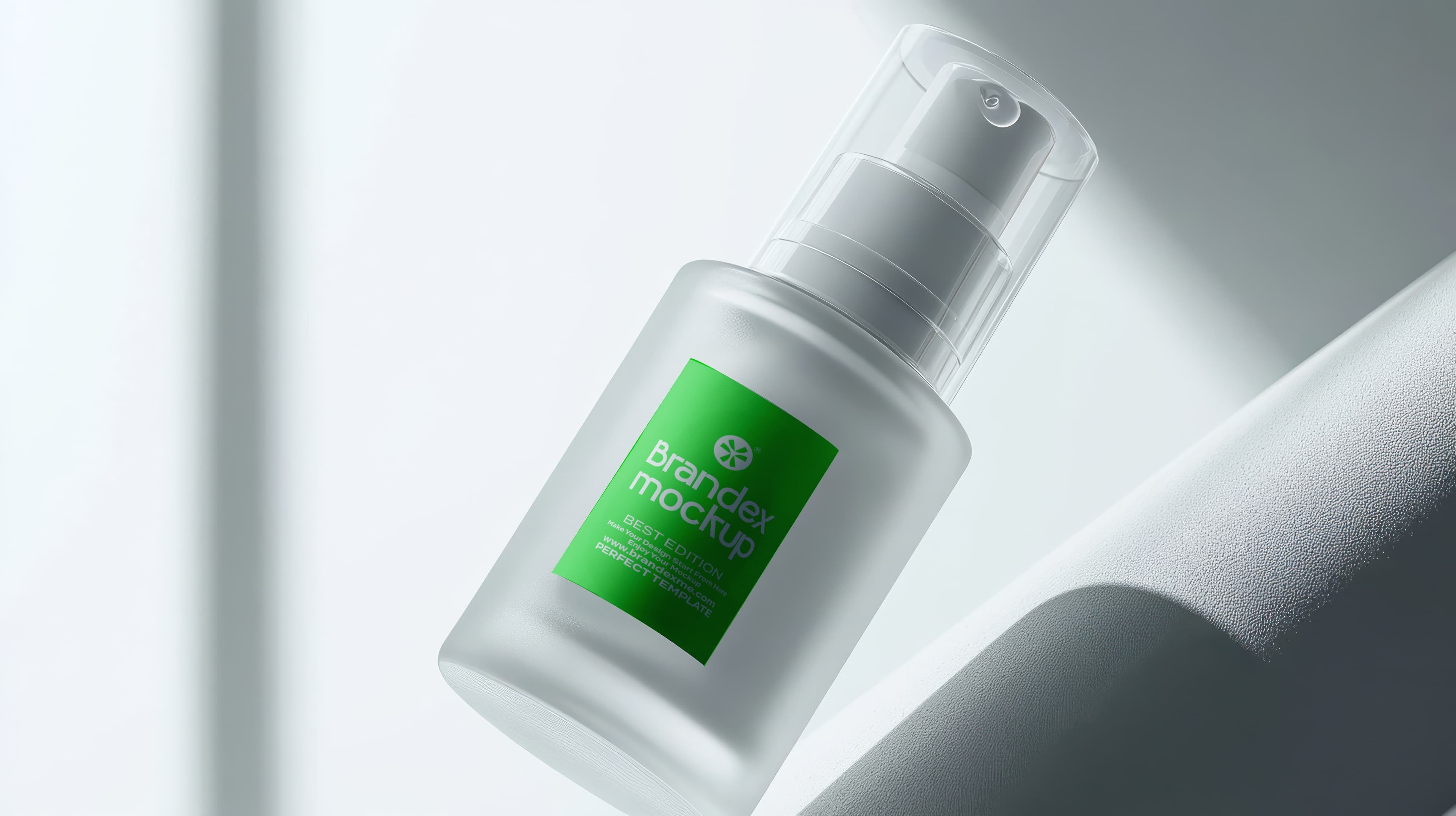 Frosted glass cosmetic pump mockup