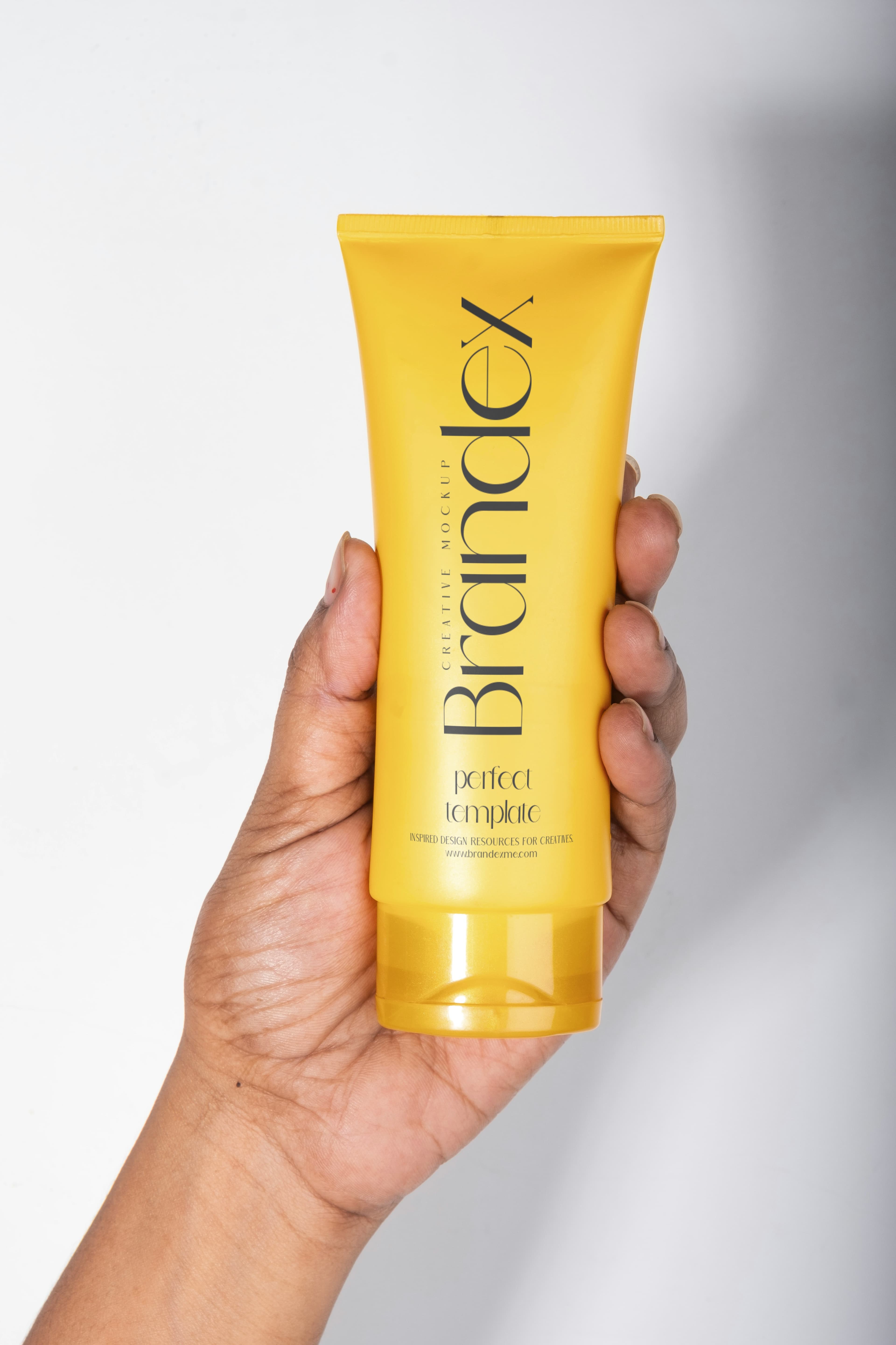 Yellow squeeze tube mockup
