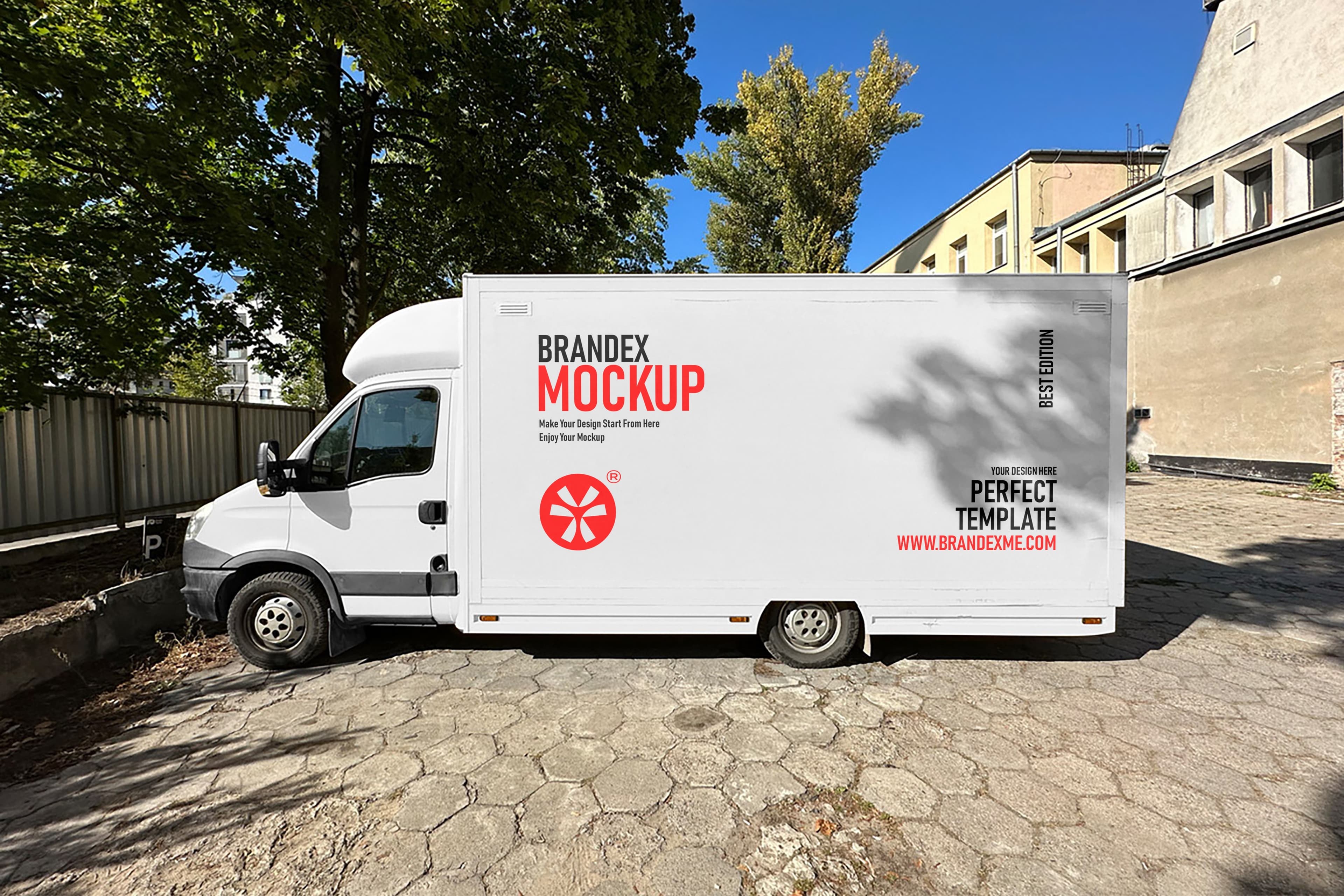Urban delivery truck mockup