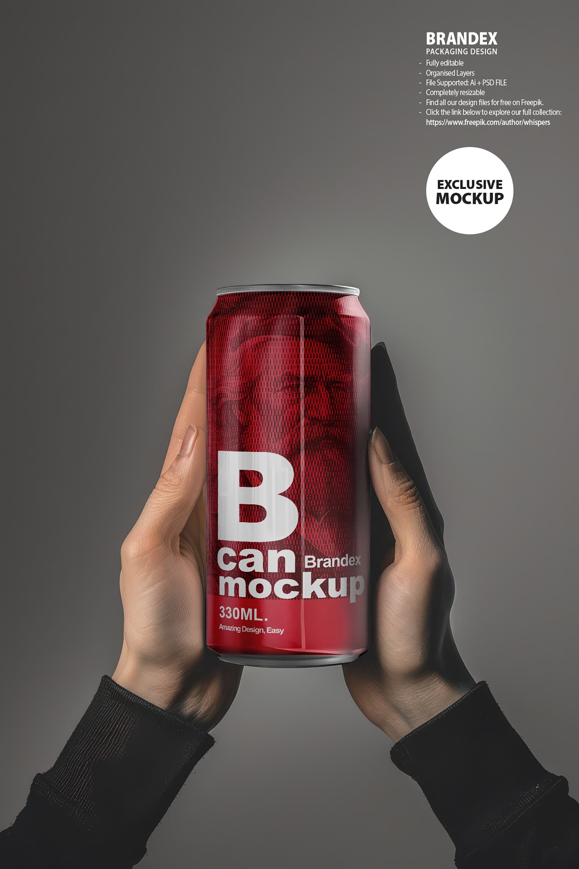 Red soda can mockup