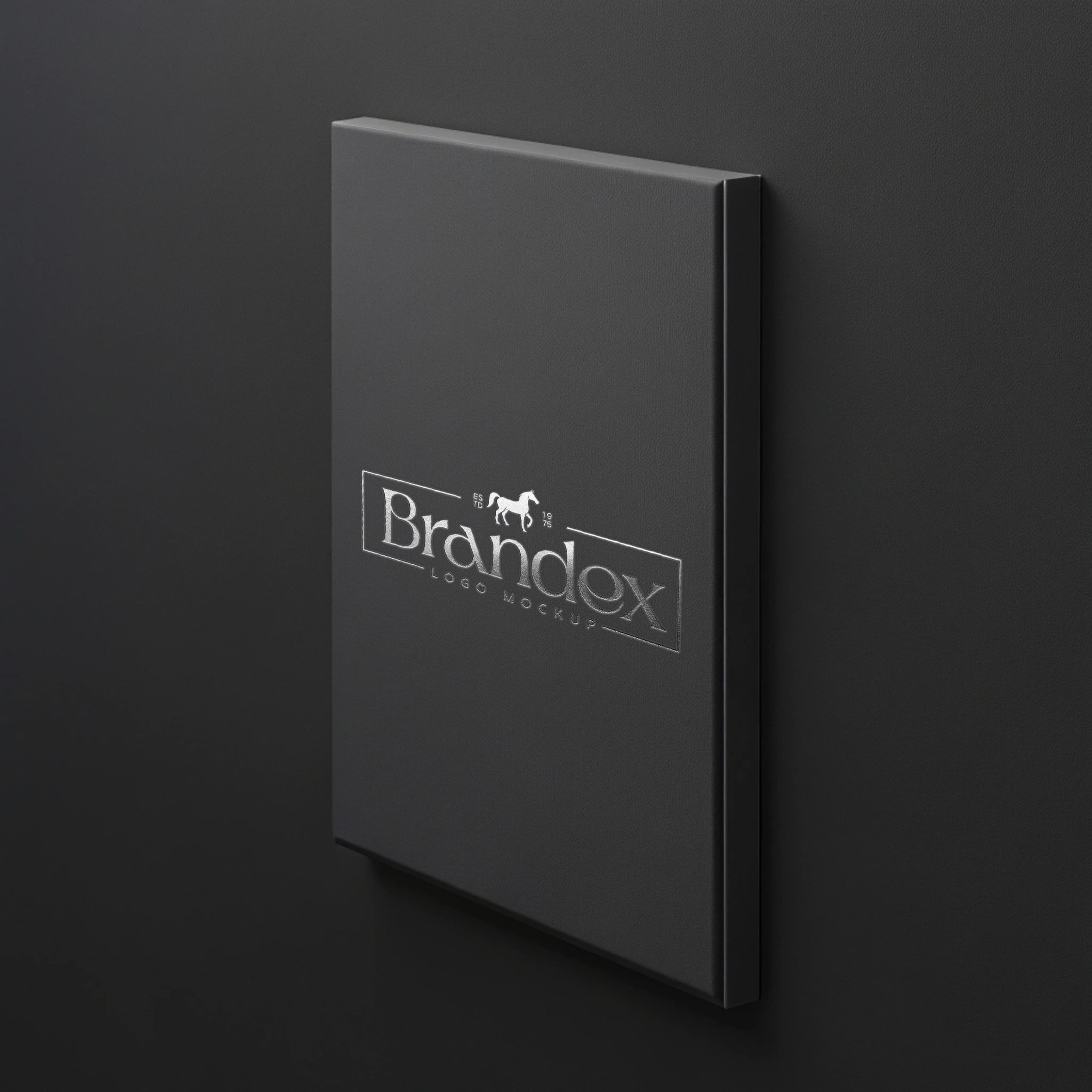 Elegant black logo on canvas mockup