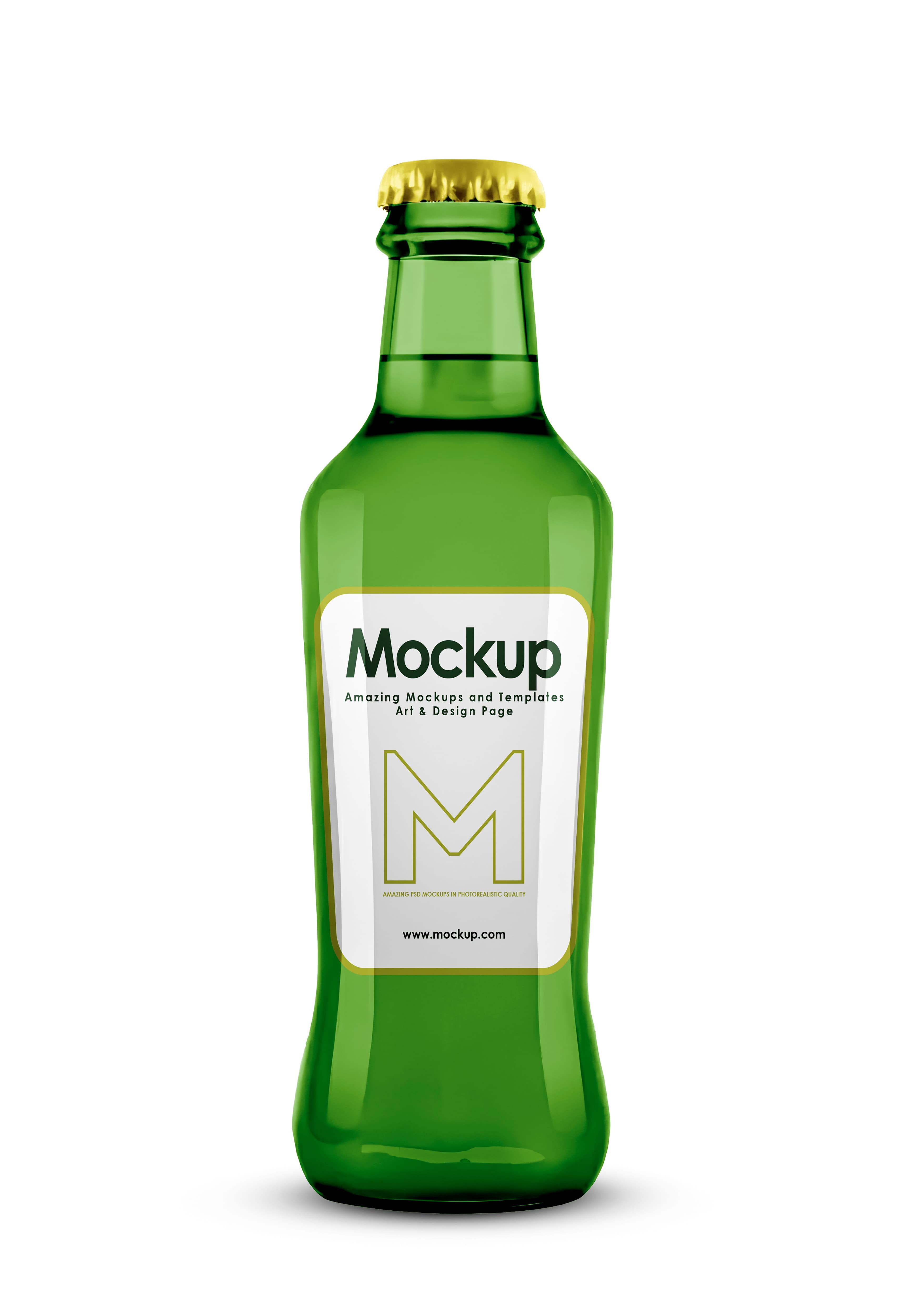 Green glass beer mockup