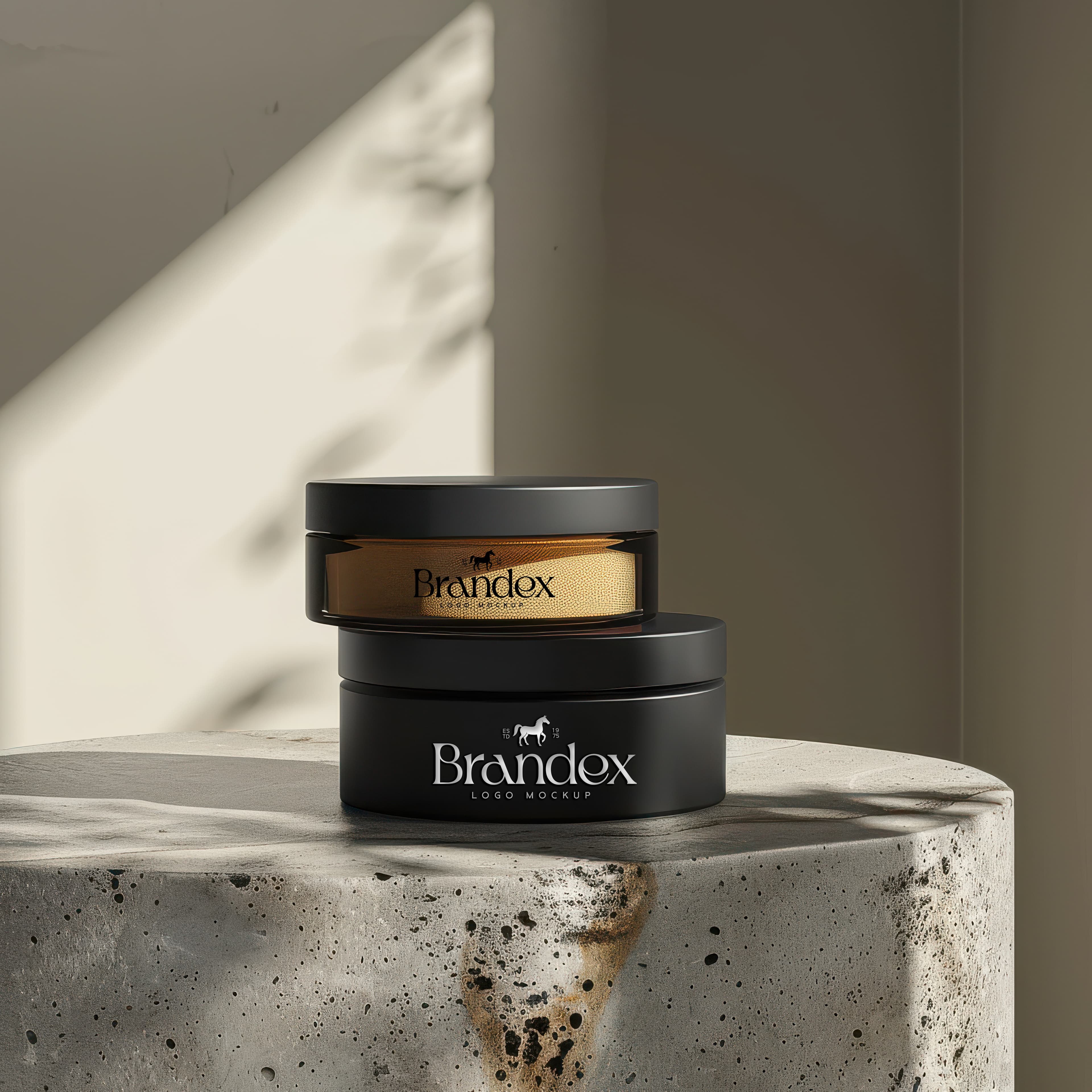 Luxury matte cosmetic jar mockup