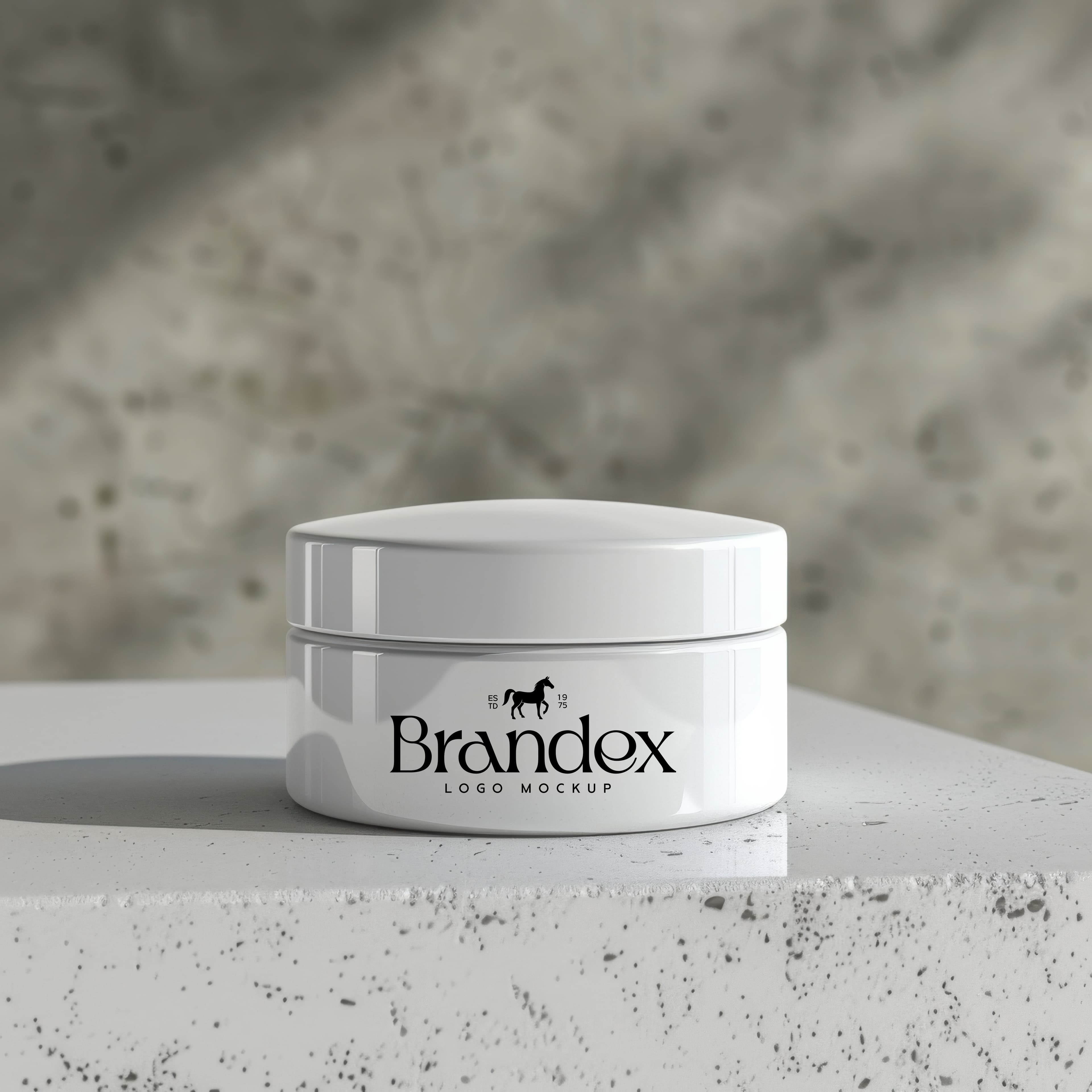 White round cosmetic jar mockup