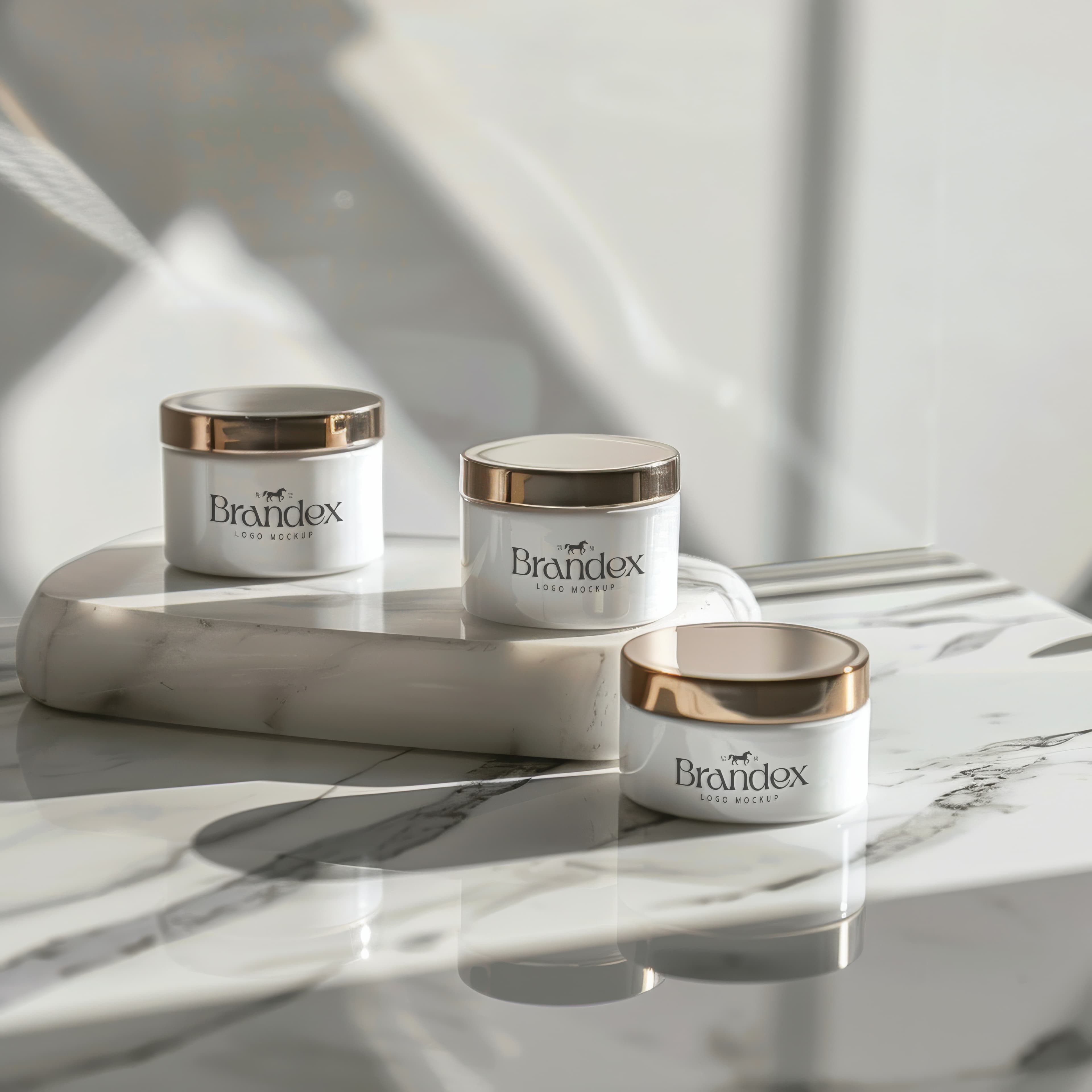 Elegant cosmetic jar mockup
