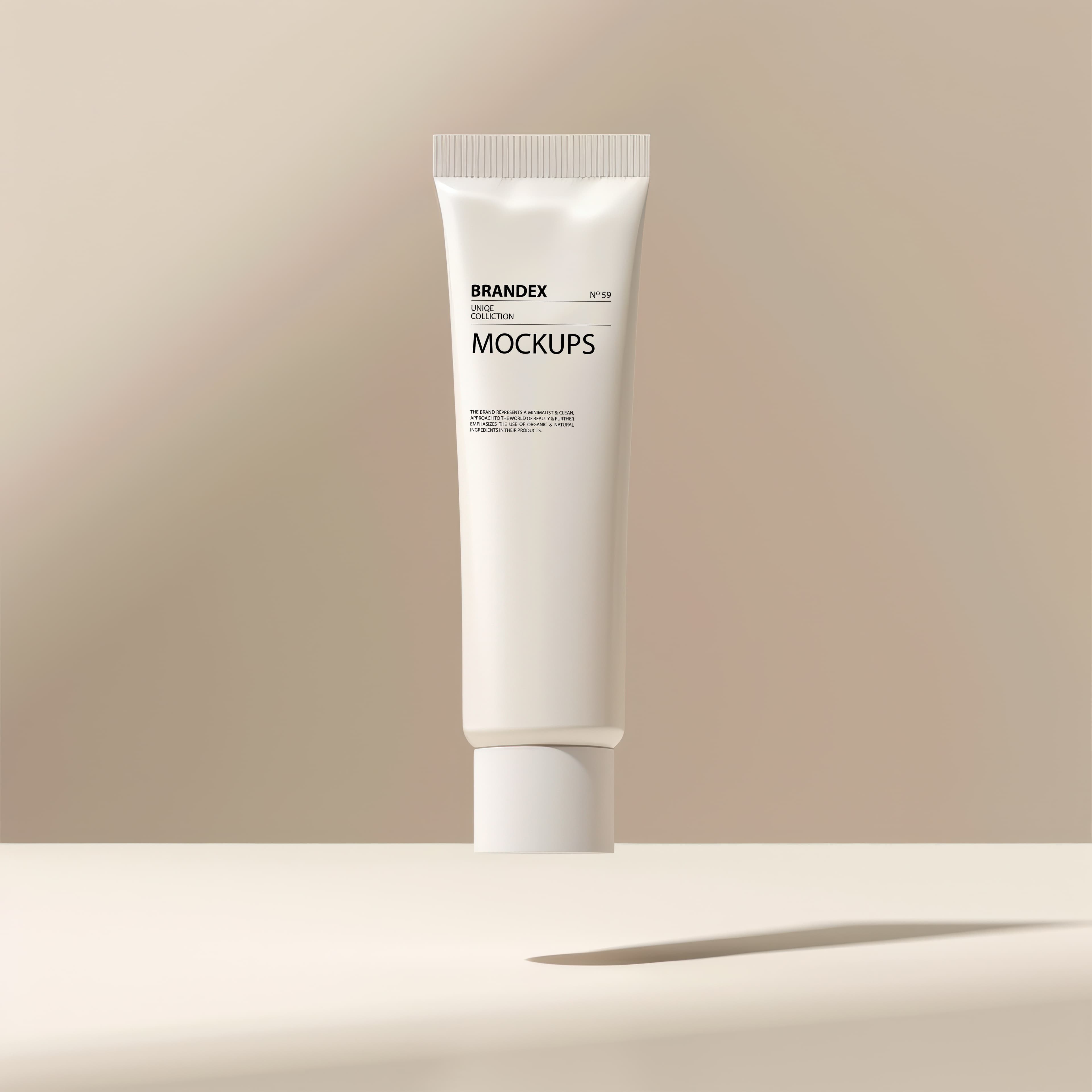 Beige cosmetic tube mockup