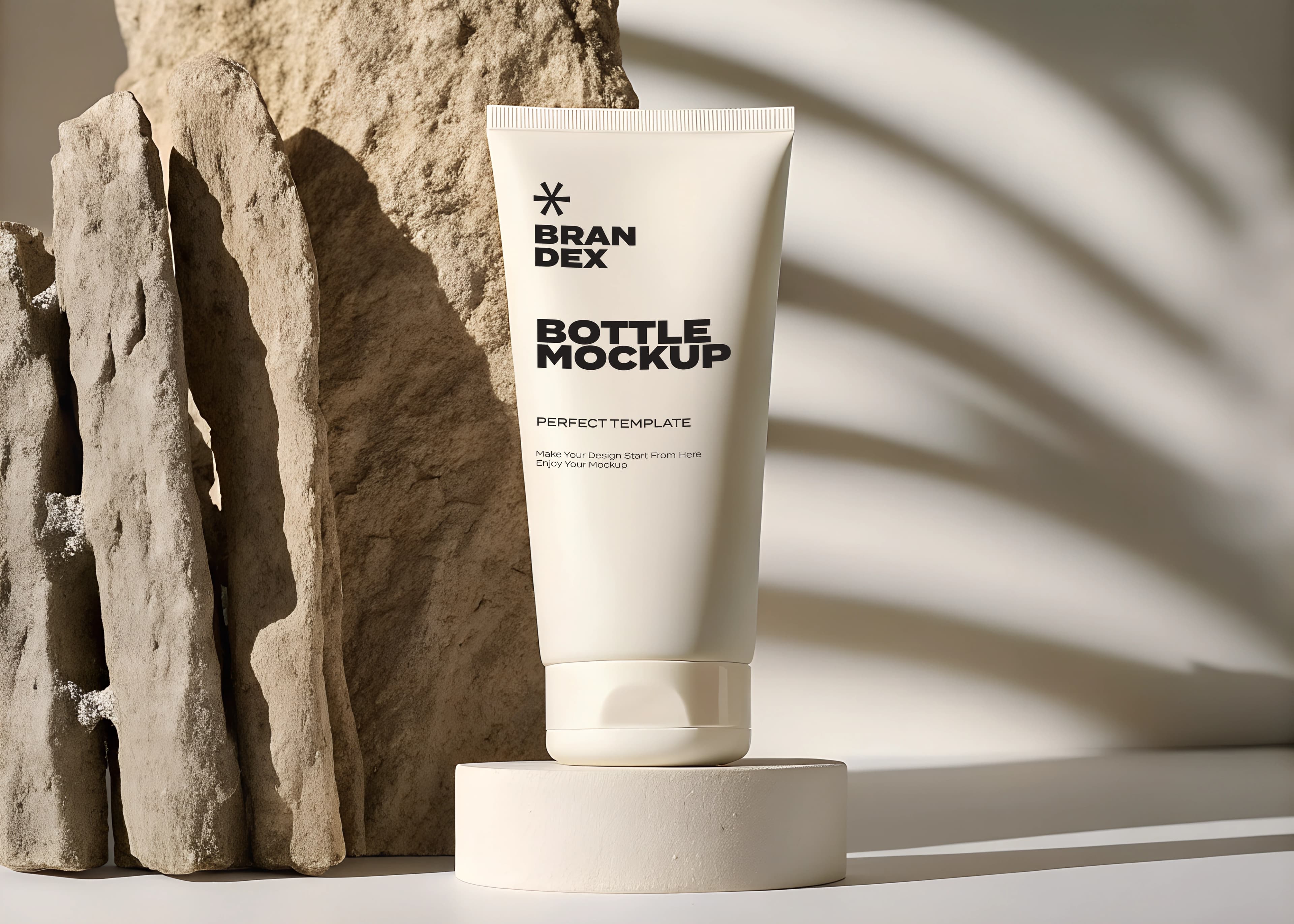 Natural light cream tube mockup