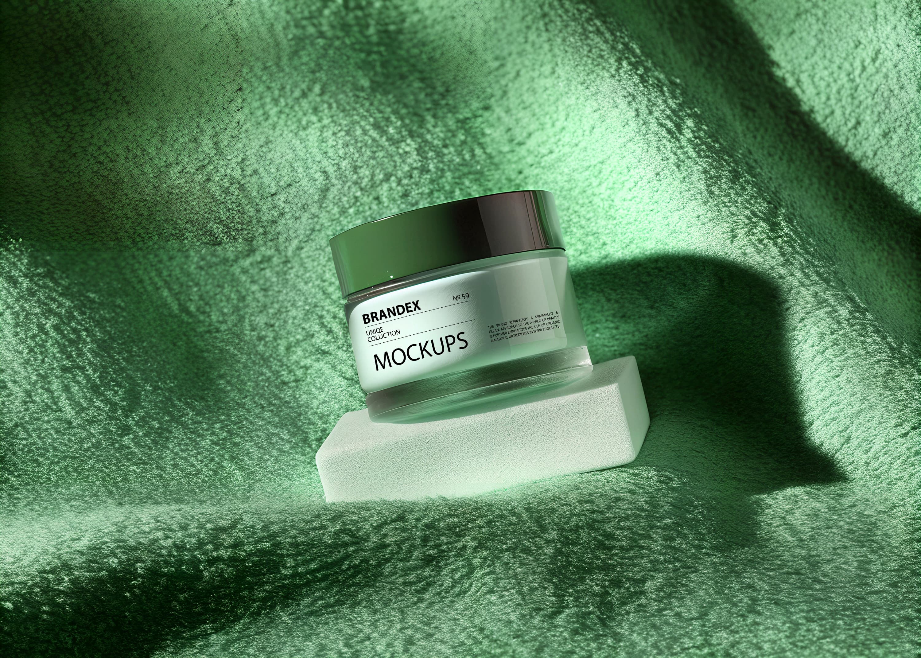 Glass cosmetic jar mockup
