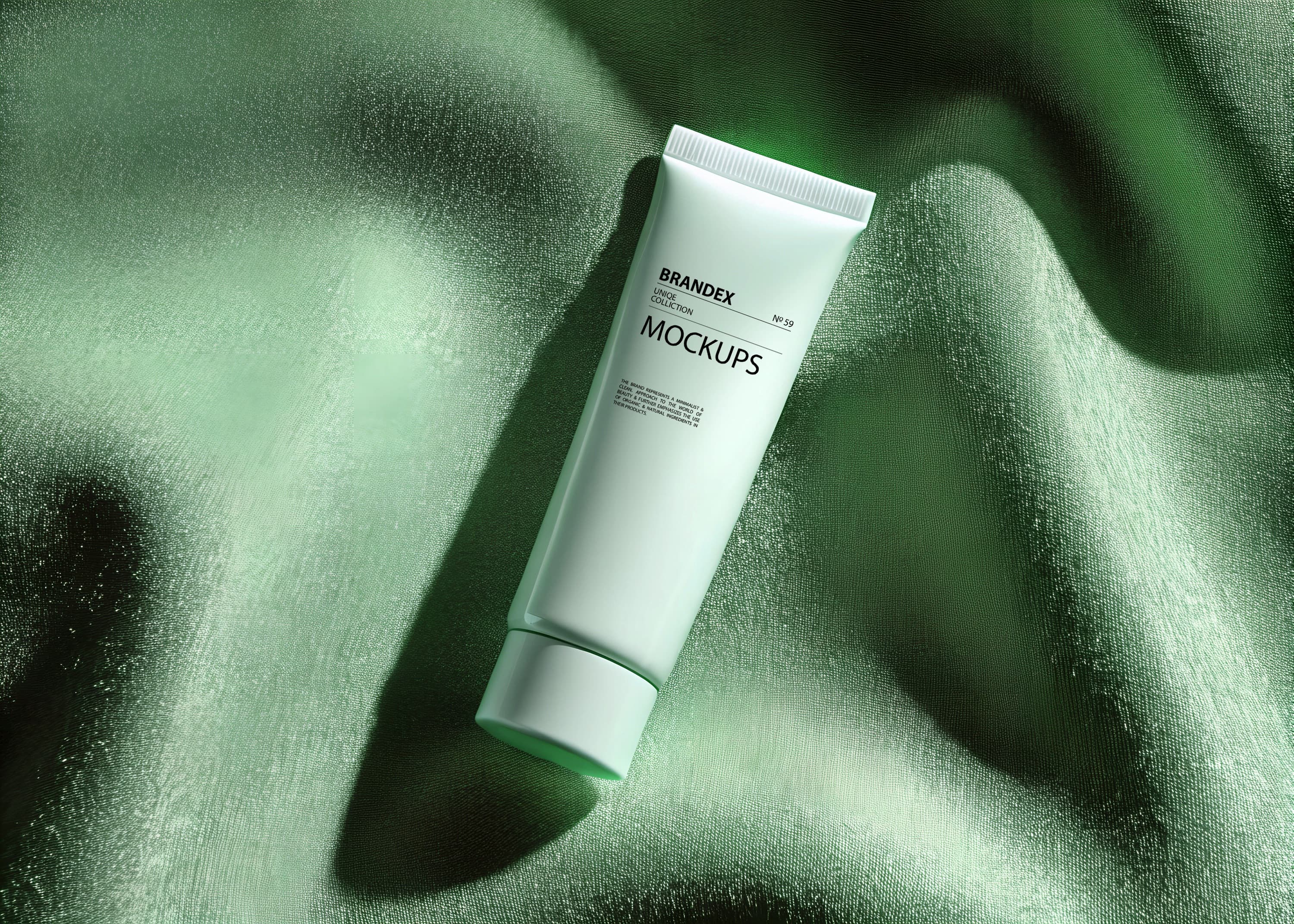 Green cosmetic tube mockup