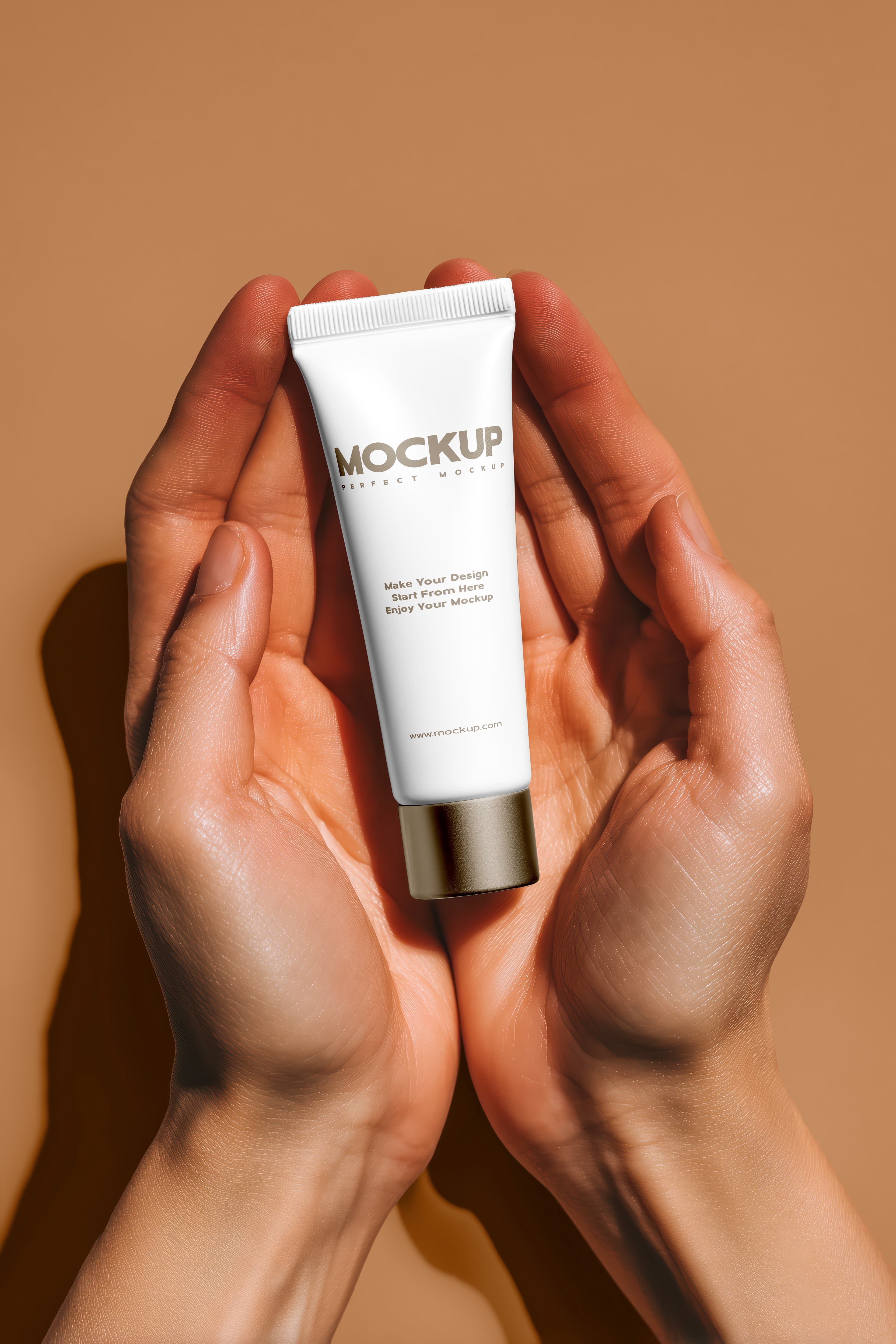 White cosmetic tube mockup
